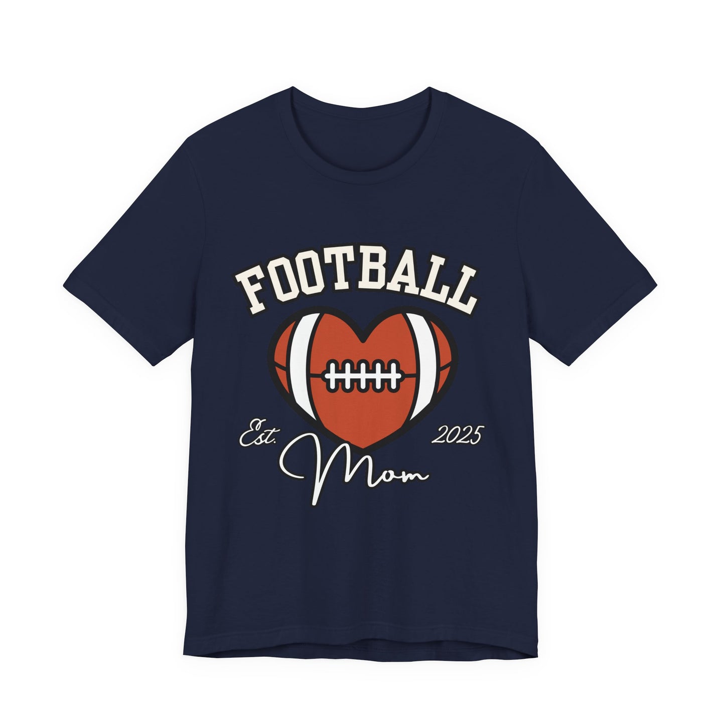 Football Heart Mom Tee, Gift for Sports Moms, Unisex Football Shirt, Casual Daywear, Game Day Outfit, Football Fan Gift