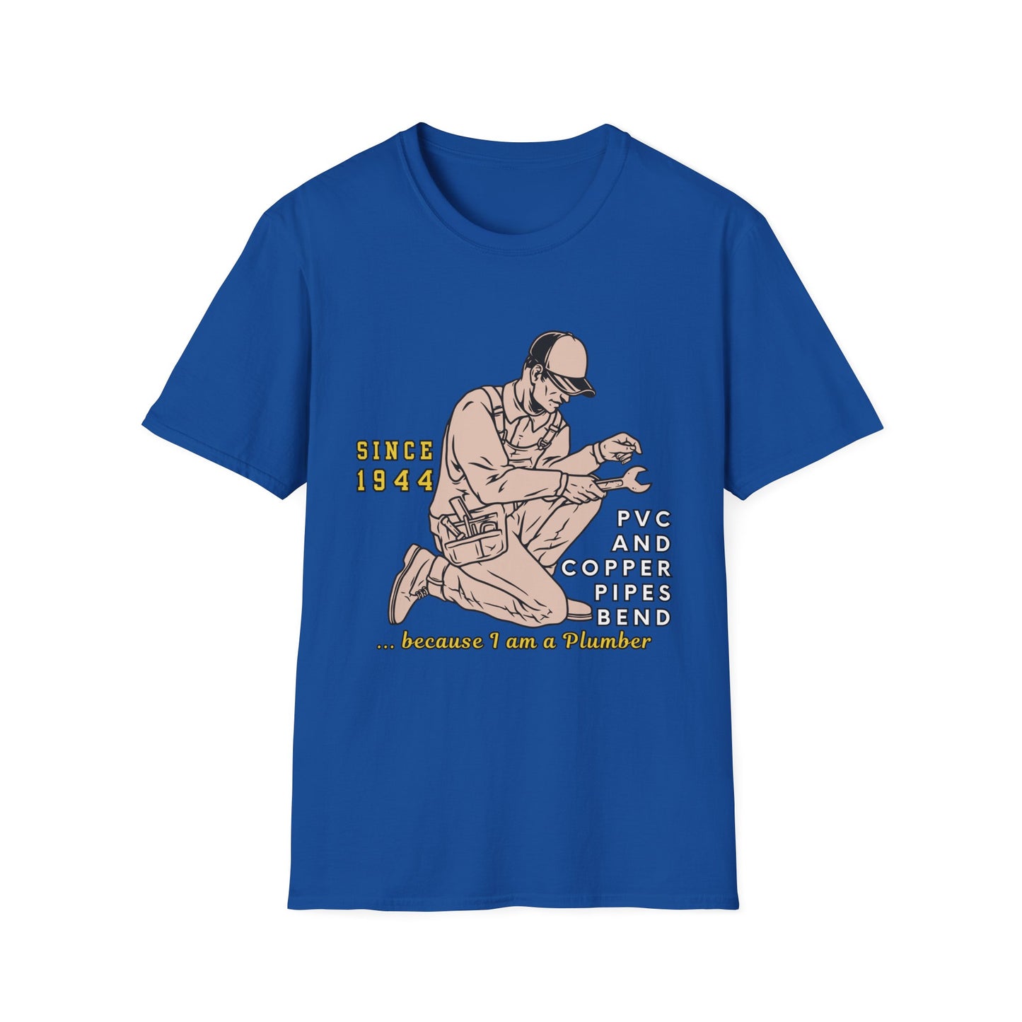 Vintage Plumber T-Shirt, Funny Plumbing Tee, Gift for Plumbers, Since 1944 Graphic Shirt, Unisex Softstyle Apparel