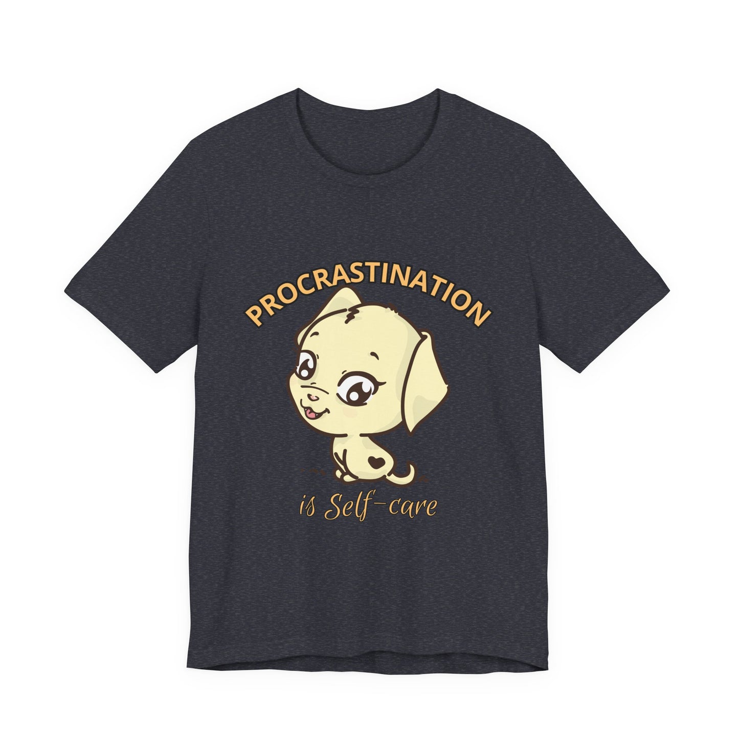 Procrastination is Self-Care Tee, Unisex Fashion T-Shirt, Cute Dog Graphic Tee, Relaxation Gift, Daily Comfort Top