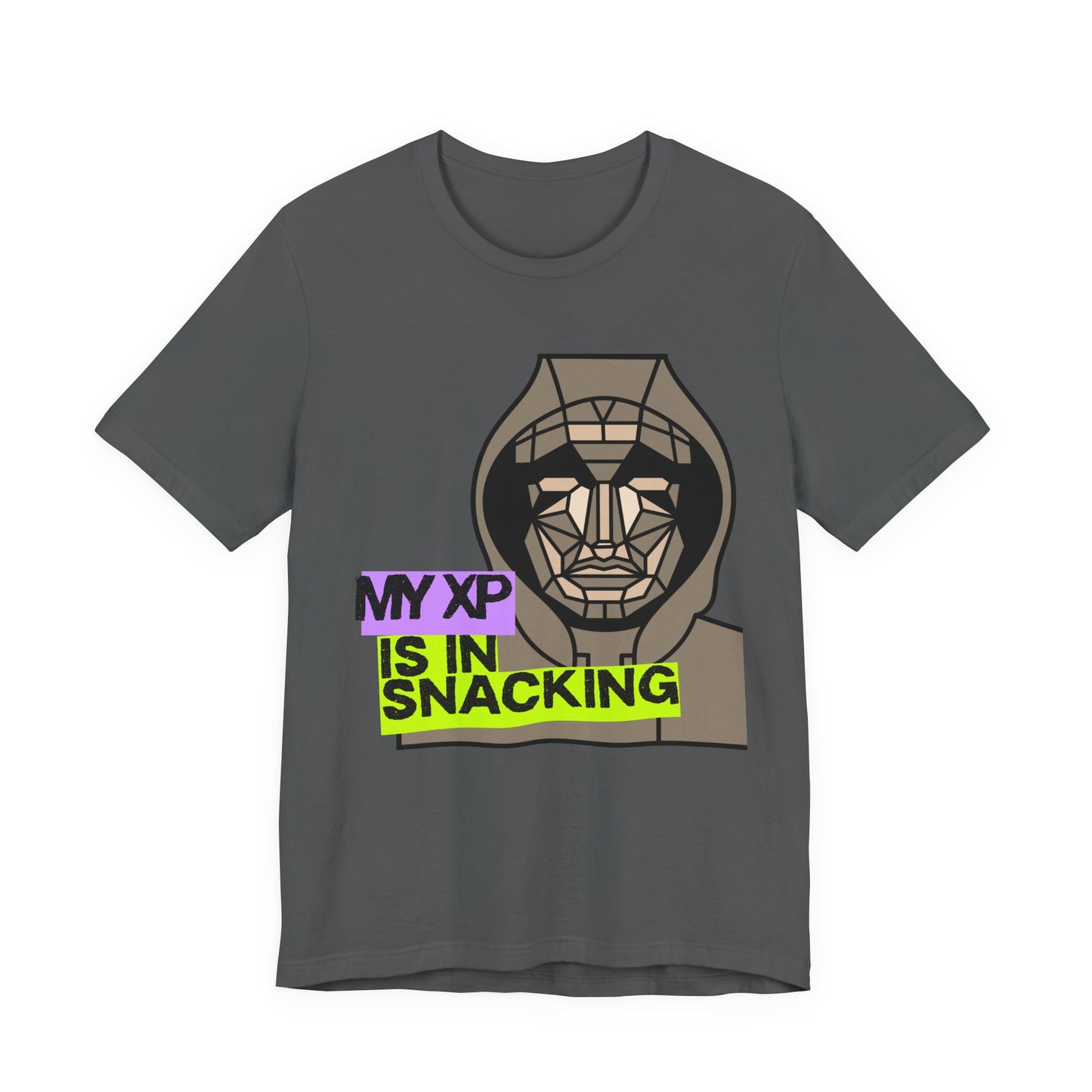 Snack Gaming Short Sleeve Tee, Funny Gamer T-Shirt, Gift for Gamers, Casual Wear, Snack Lover Tee, Unique Graphic Tee