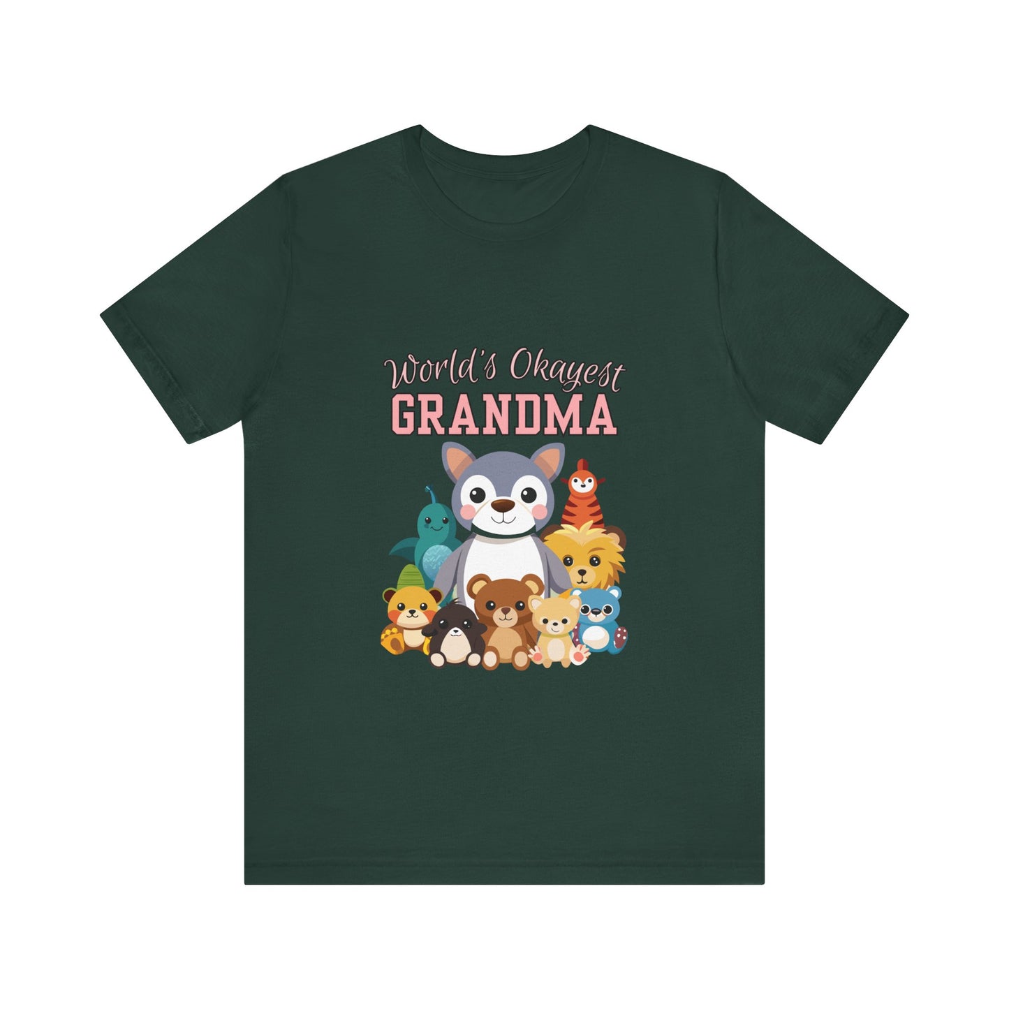 World's Okayest Grandma Tee, Cute Grandma Shirt, Animal Lover Gift, Funny Gift for Grandparents, Mother's Day Gift