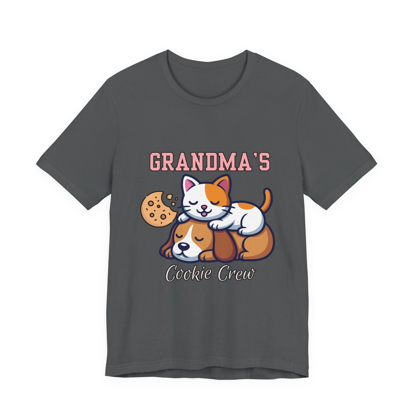 Cute Cat & Dog Grandma's Cookie Crew Tee - Pet Lovers Shirt, Animal Lover Gift, Funny Cat Tee, Family Reunion, Birthday Gift