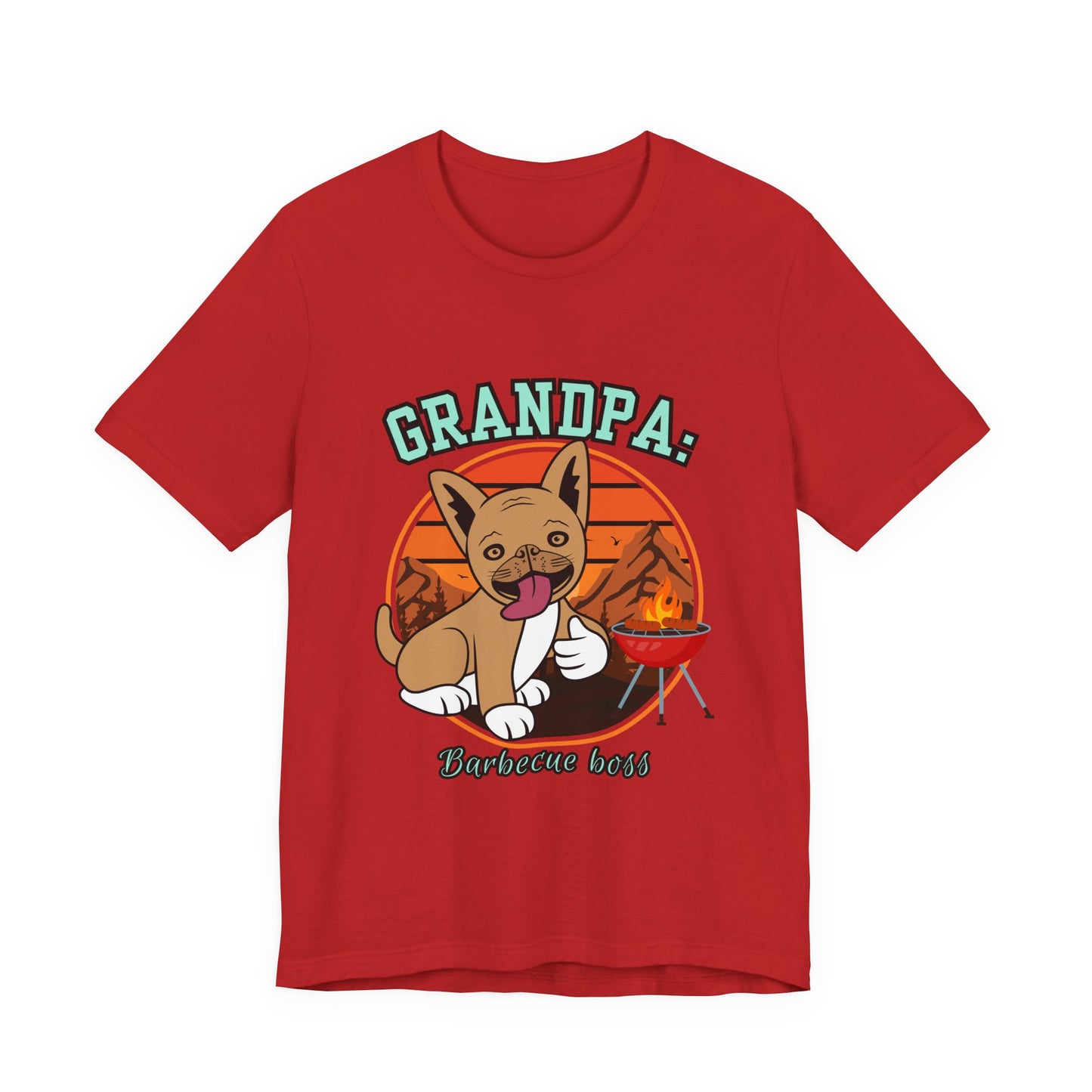 Funny Grandpa Barbecue Tee, Unisex Short Sleeve T-Shirt for Grill Masters, Gift for Father's Day, Dog Lovers, BBQ Parties, Casual Wear