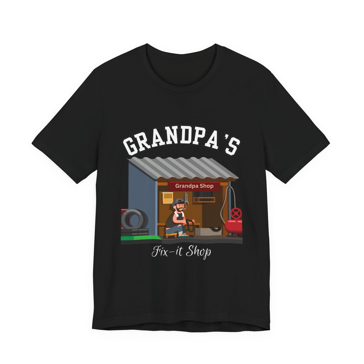 Grandpa's Fix-It Shop T-Shirt, Unisex Tee, Gift for Grandfather, Father's Day Gift, Mechanic Shirt, Family Humor Shirt