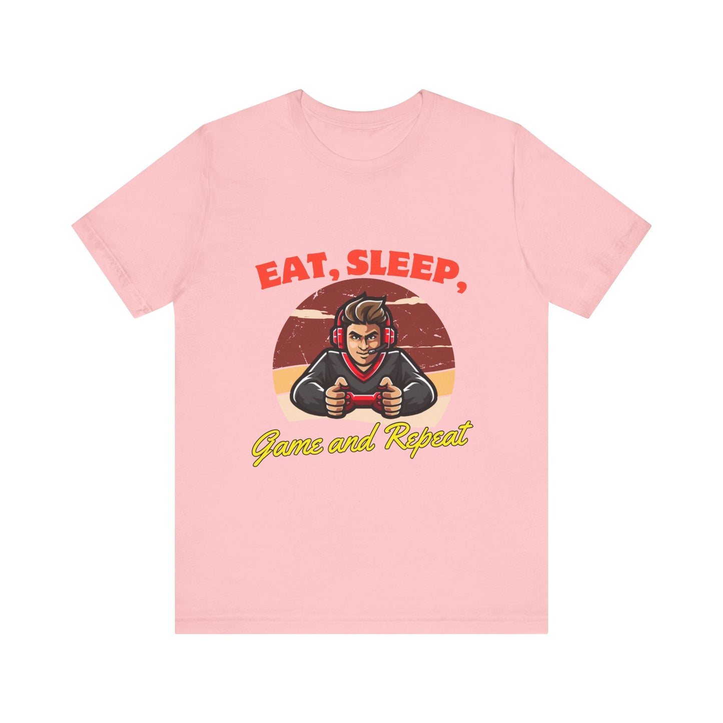 Gamer Lifestyle Tee - Eat, Sleep, Game & Repeat, Perfect for Gamers, Birthday Gift, Casual Wear, Gamer Apparel, Gaming Merchandise