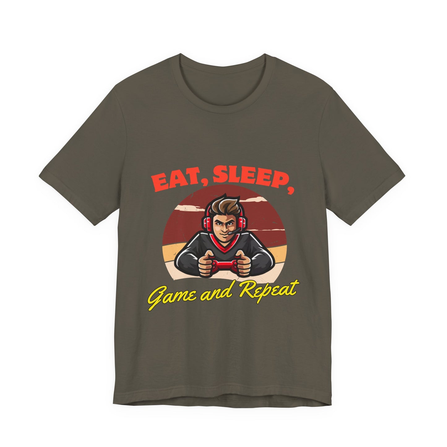 Gamer Lifestyle Tee - Eat, Sleep, Game & Repeat, Perfect for Gamers, Birthday Gift, Casual Wear, Gamer Apparel, Gaming Merchandise