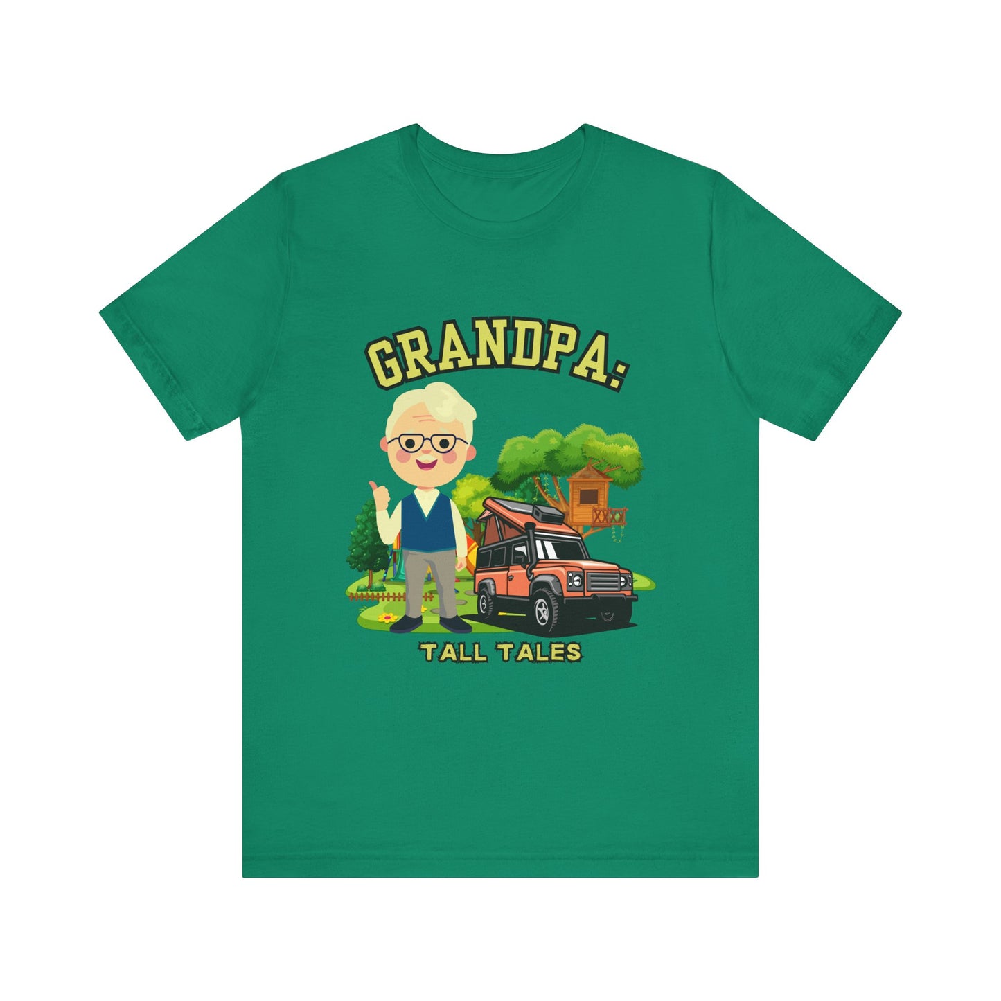 Grandpa Tall Tales Tee, Funny Grandpa Shirt, Gift for Grandpa, Family Gathering Outfit, Dad Humor T-shirt, Unisex Casual Tee