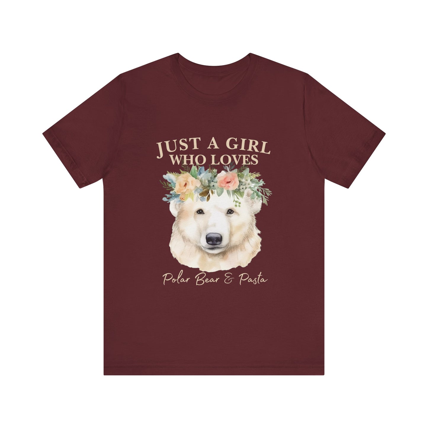 Just a Girl Who Loves Polar Bears Tee, Cute Animal Lover Gift, Nature Tee, Casual Wear, Eco-friendly Shirt, Pet Lover Apparel