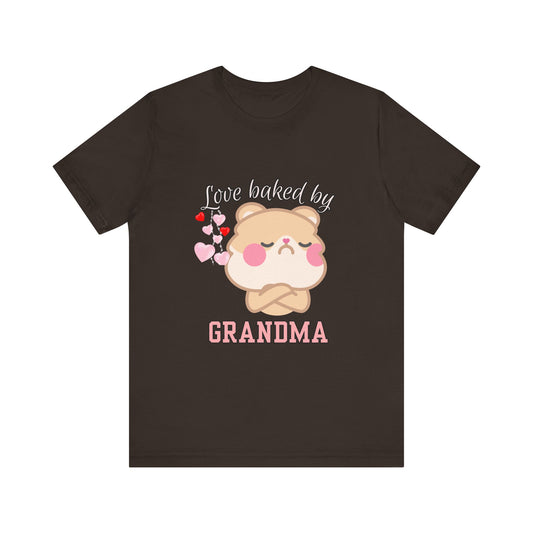 Love Baked by Grandma Tee - Cute Gift for Grandkids, Grandma Shirt, Family Reunion, Birthday Gift, Casual Wear