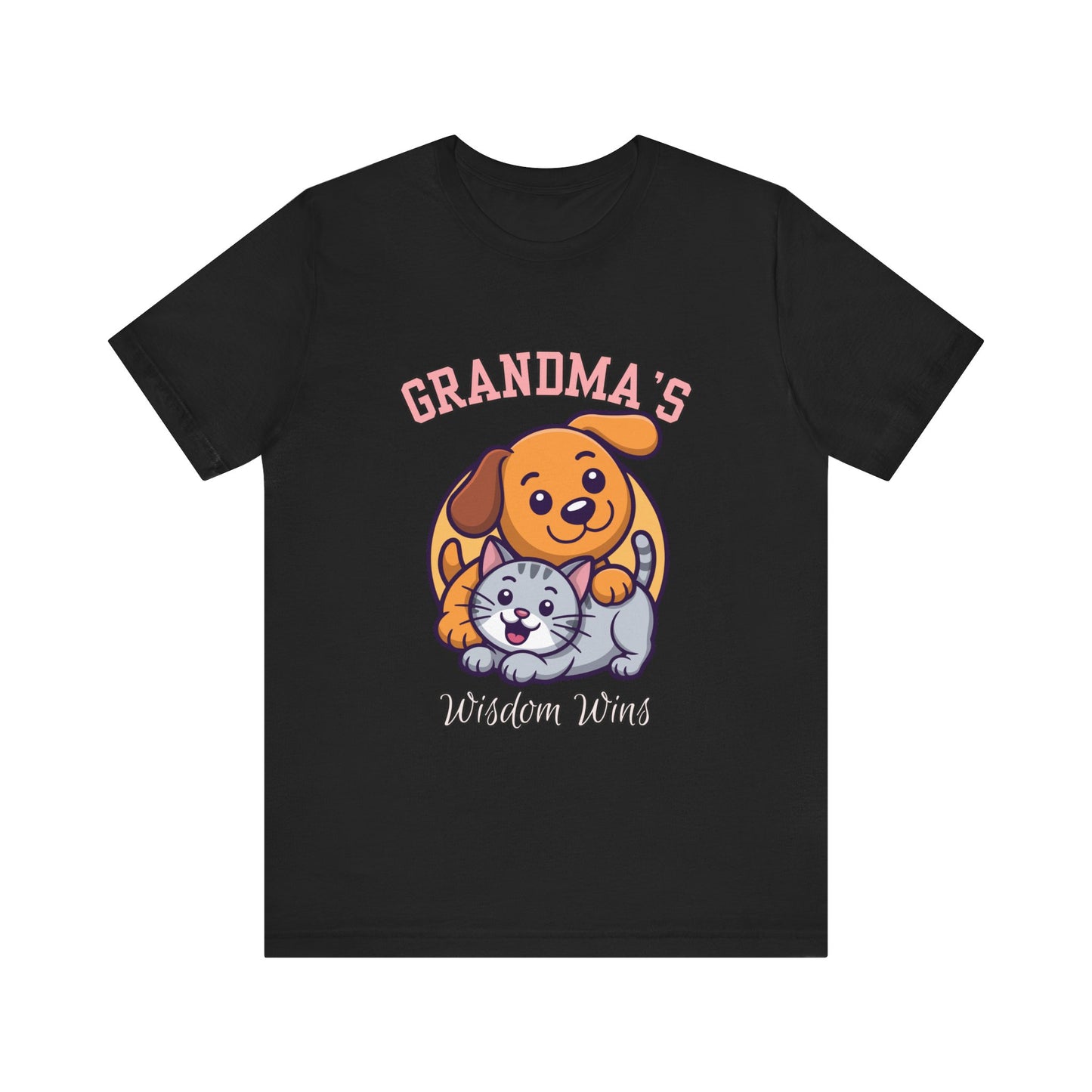 Grandma's Pet Love Tee - Cute Cat and Dog Design, Perfect Gift for Grandparents, Animal Lovers, Birthday, Family Gatherings, Casual Wear