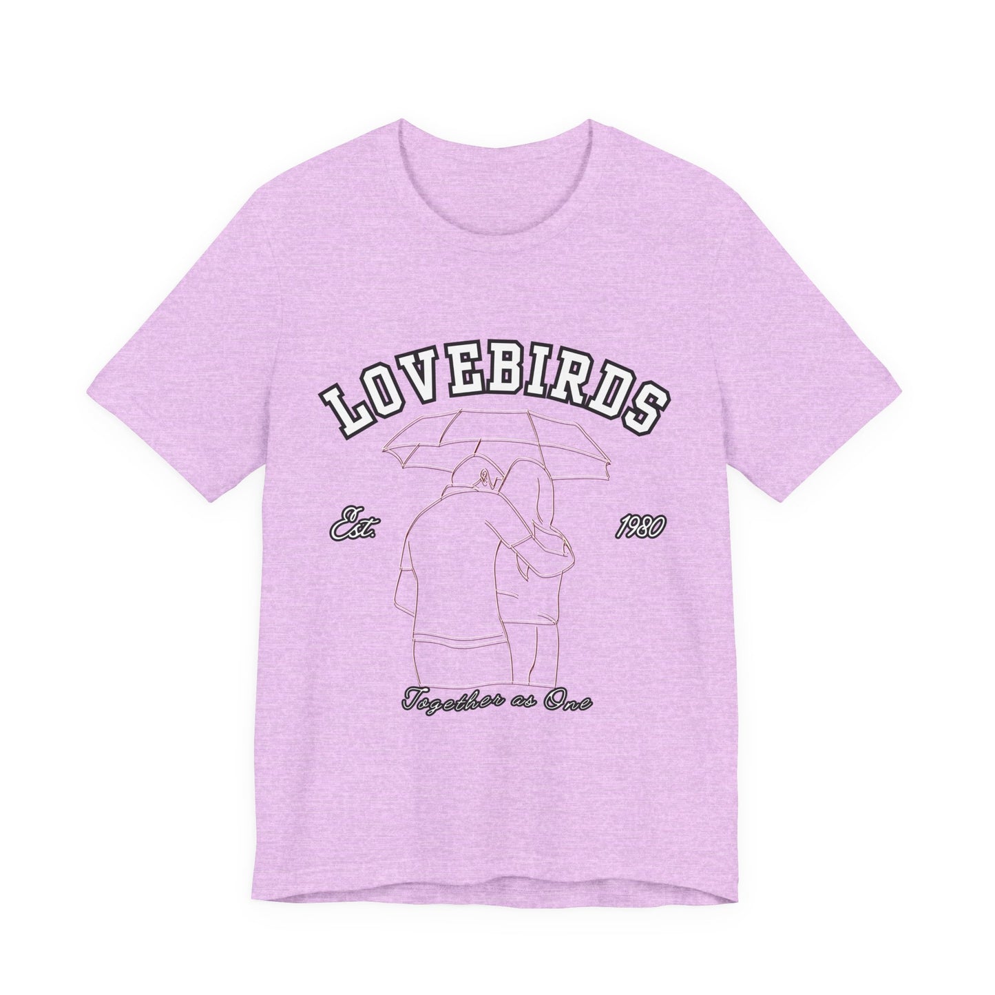 Lovebirds Unisex T-Shirt, Romantic Tee for Couples, Anniversary Gift, Valentine's Day Apparel, Gift for Her/Him, Cute Casual Wear