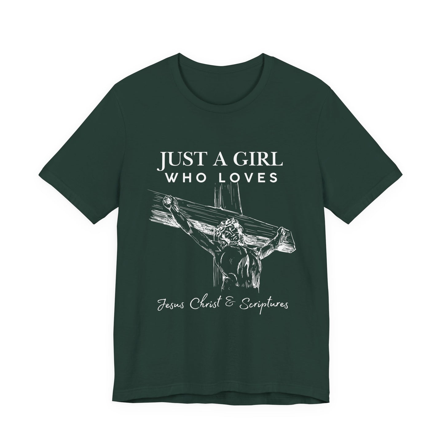 Just a Girl Who Loves Jesus Tee, Christian T-Shirt, Faith-Based Apparel, Inspirational Gift, Religious Fashion