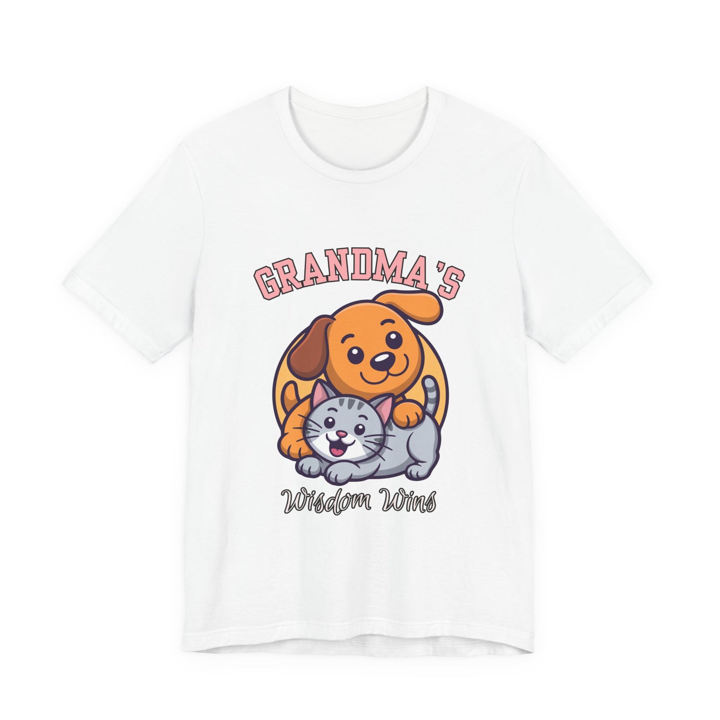 Grandma's Pet Love Tee - Cute Cat and Dog Design, Perfect Gift for Grandparents, Animal Lovers, Birthday, Family Gatherings, Casual Wear