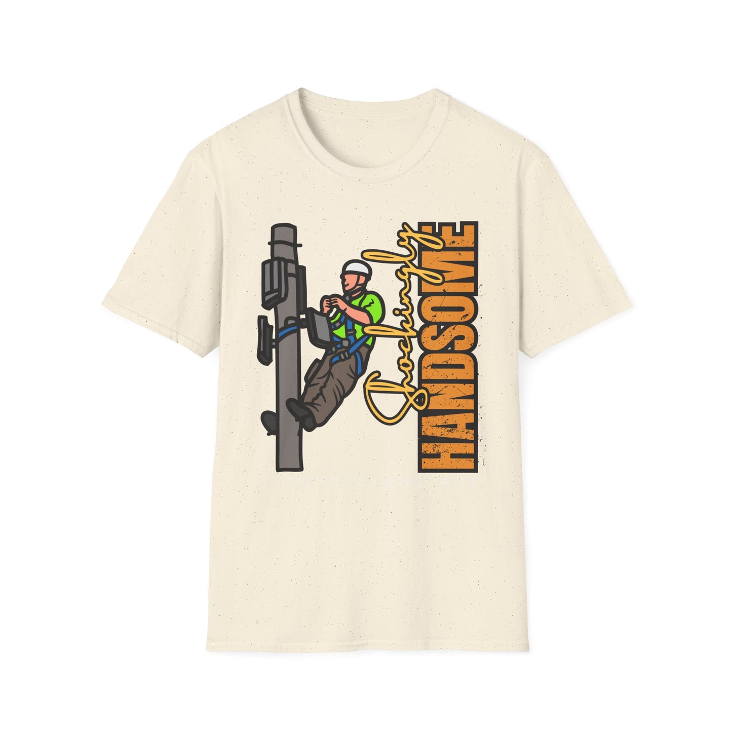Handsome Lineman T-Shirt, Unisex Softstyle Tee, Great for Gifts, Work Apparel, Casual Wear, Electrician T-shirt, Gift for Electrician