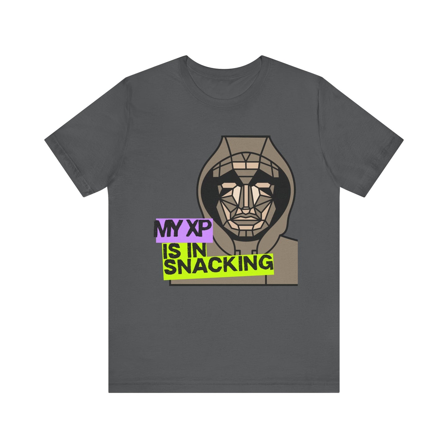 Snack Gaming Short Sleeve Tee, Funny Gamer T-Shirt, Gift for Gamers, Casual Wear, Snack Lover Tee, Unique Graphic Tee
