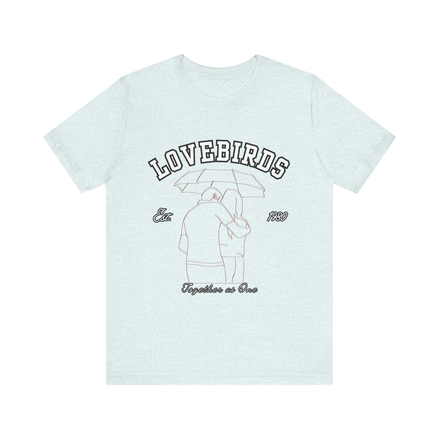 Lovebirds Unisex T-Shirt, Romantic Tee for Couples, Anniversary Gift, Valentine's Day Apparel, Gift for Her/Him, Cute Casual Wear