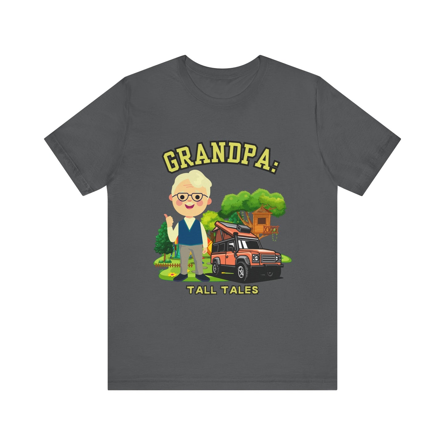 Grandpa Tall Tales Tee, Funny Grandpa Shirt, Gift for Grandpa, Family Gathering Outfit, Dad Humor T-shirt, Unisex Casual Tee