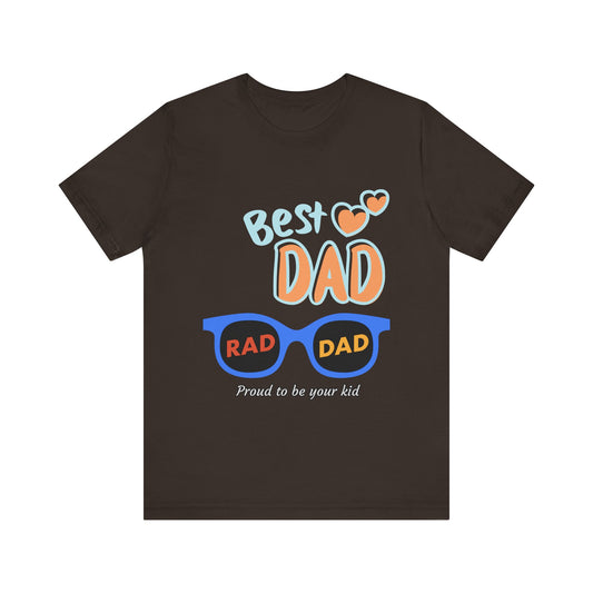 Best Dad Jersey Tee, Unisex T-Shirt, Father's Day Gift, Dad Humor Tee, Sunglasses Design Shirt, Proud to be Your Kid