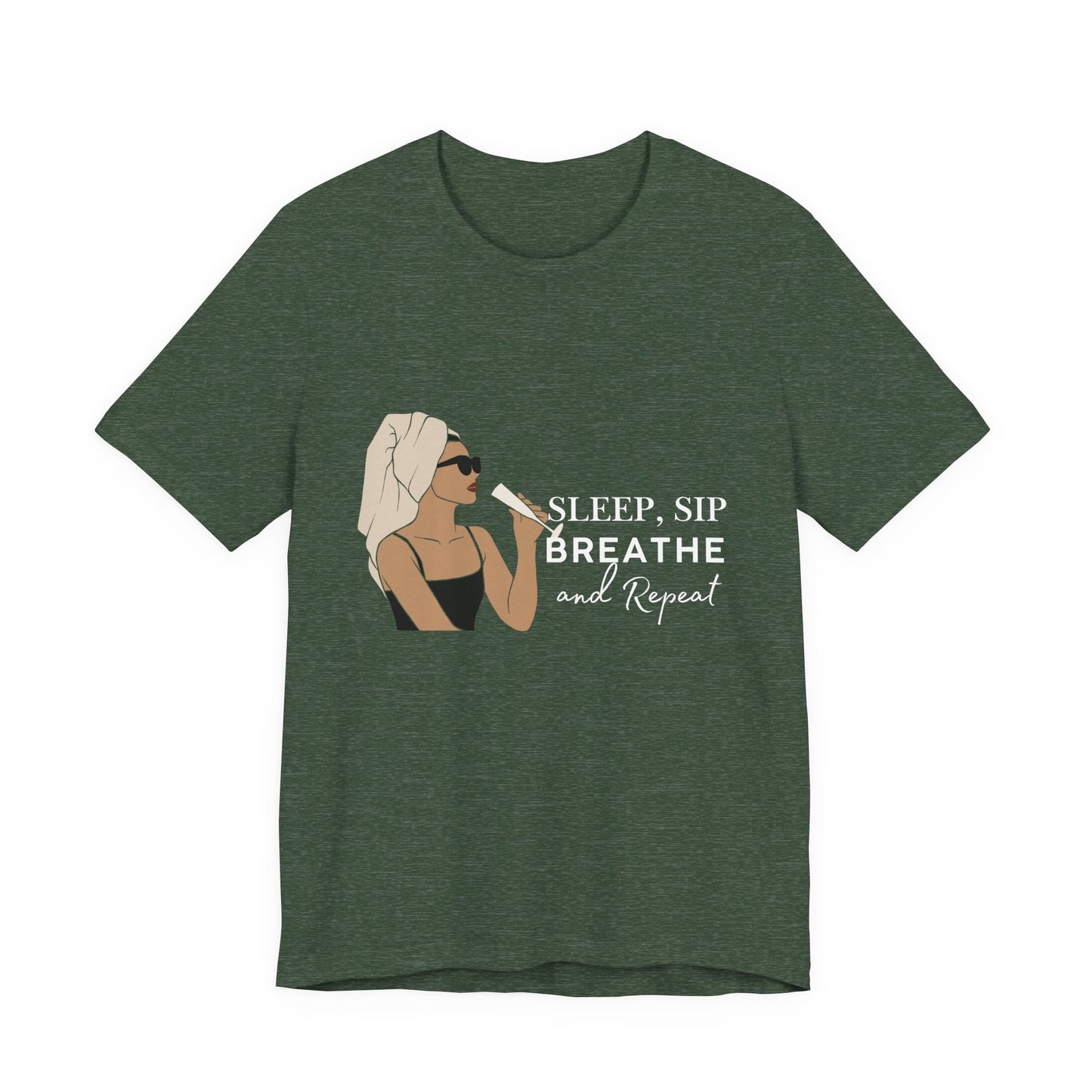 Girl's Sleep & Sip Tee, Relaxation Shirt, Fashionable Weekend Top, Gift for Her, Cozy Lounge Tee, Inspirational Daily Wear