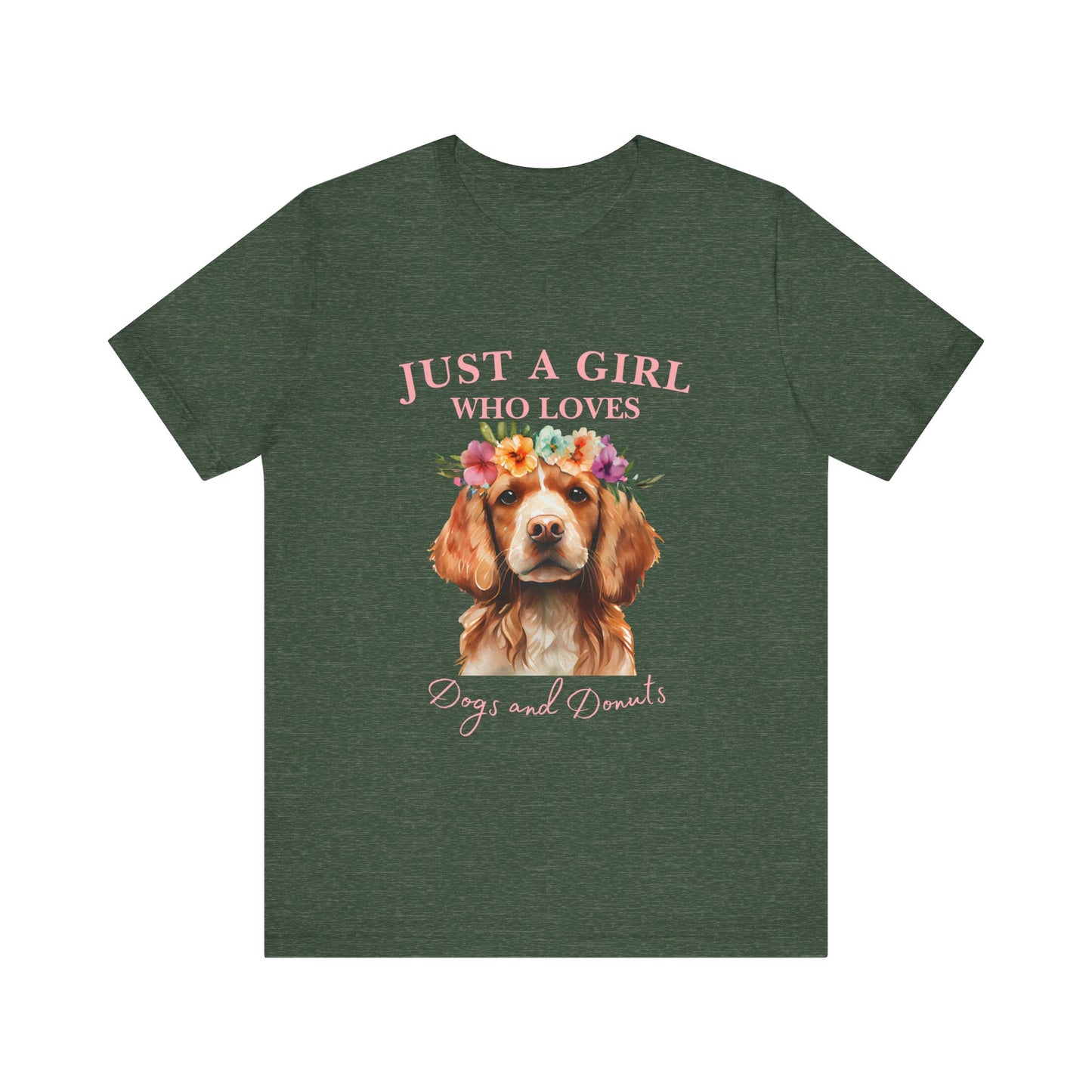Just a Girl Who Loves Dogs and Donuts Tee, Cute Pet Lover Shirt, Animal Lover Gift, Dog Mom Apparel, Fun Casual Wear