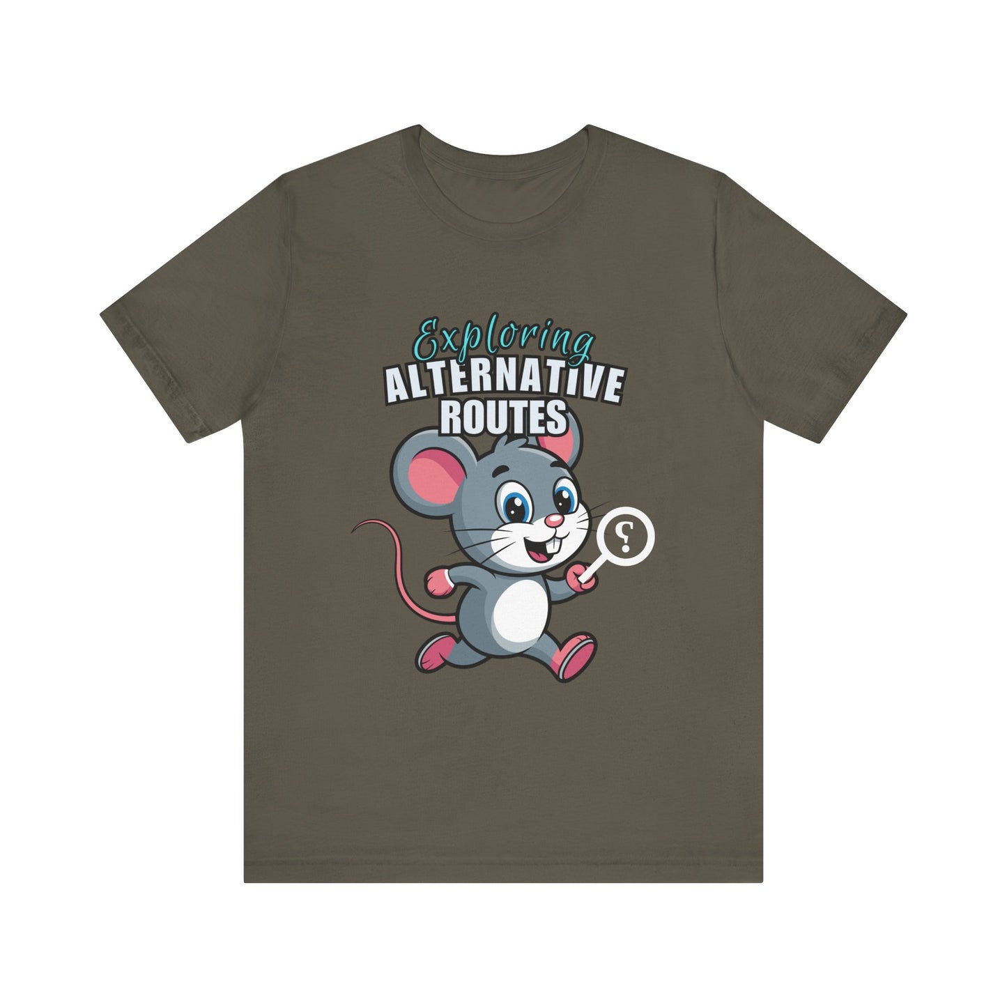 Exploring Alternative Routes Tee, Fun Mouse Graphic T-Shirt, Unisex Casual Shirt, Gift for Animal Lovers, Kids & Adults