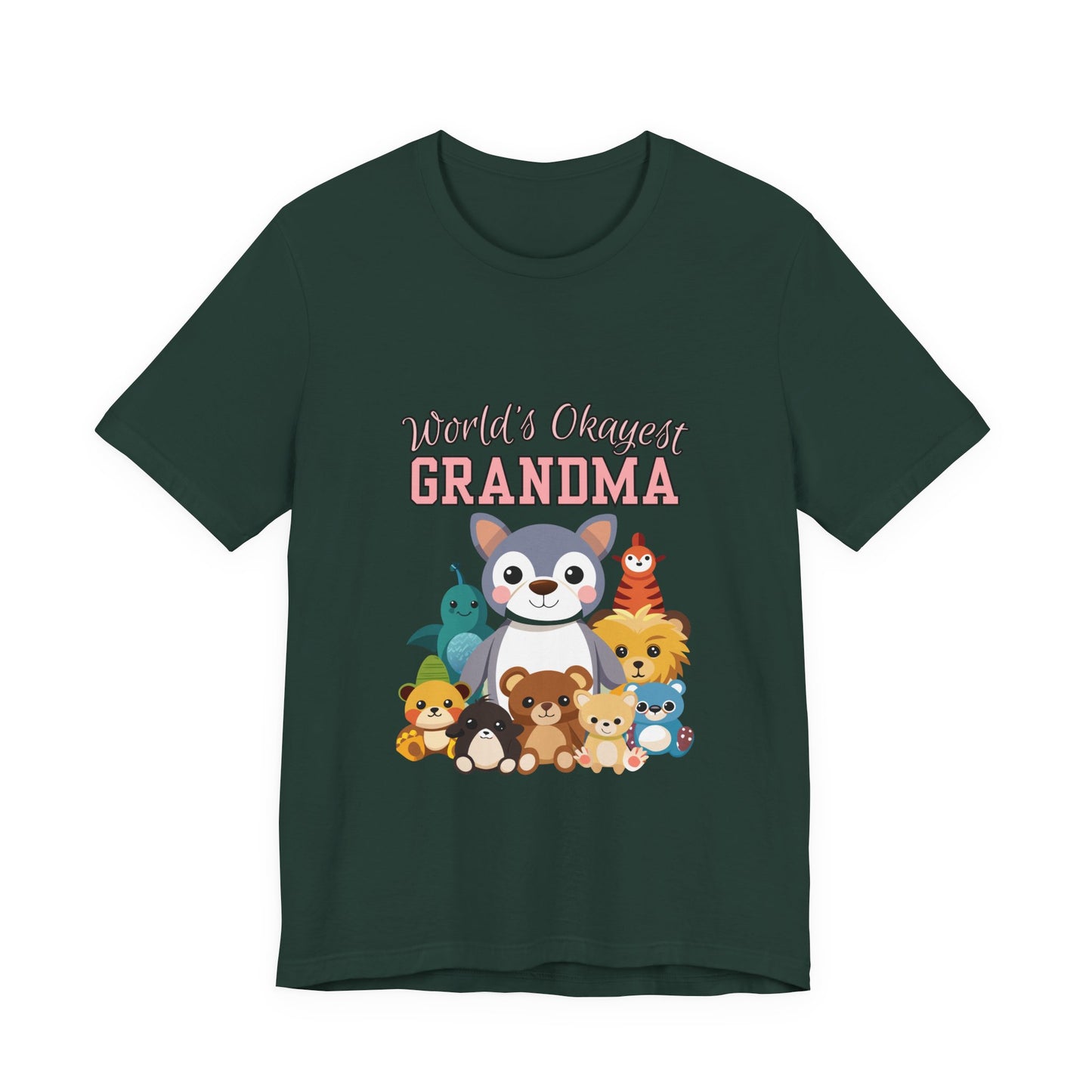 World's Okayest Grandma Tee, Cute Grandma Shirt, Animal Lover Gift, Funny Gift for Grandparents, Mother's Day Gift