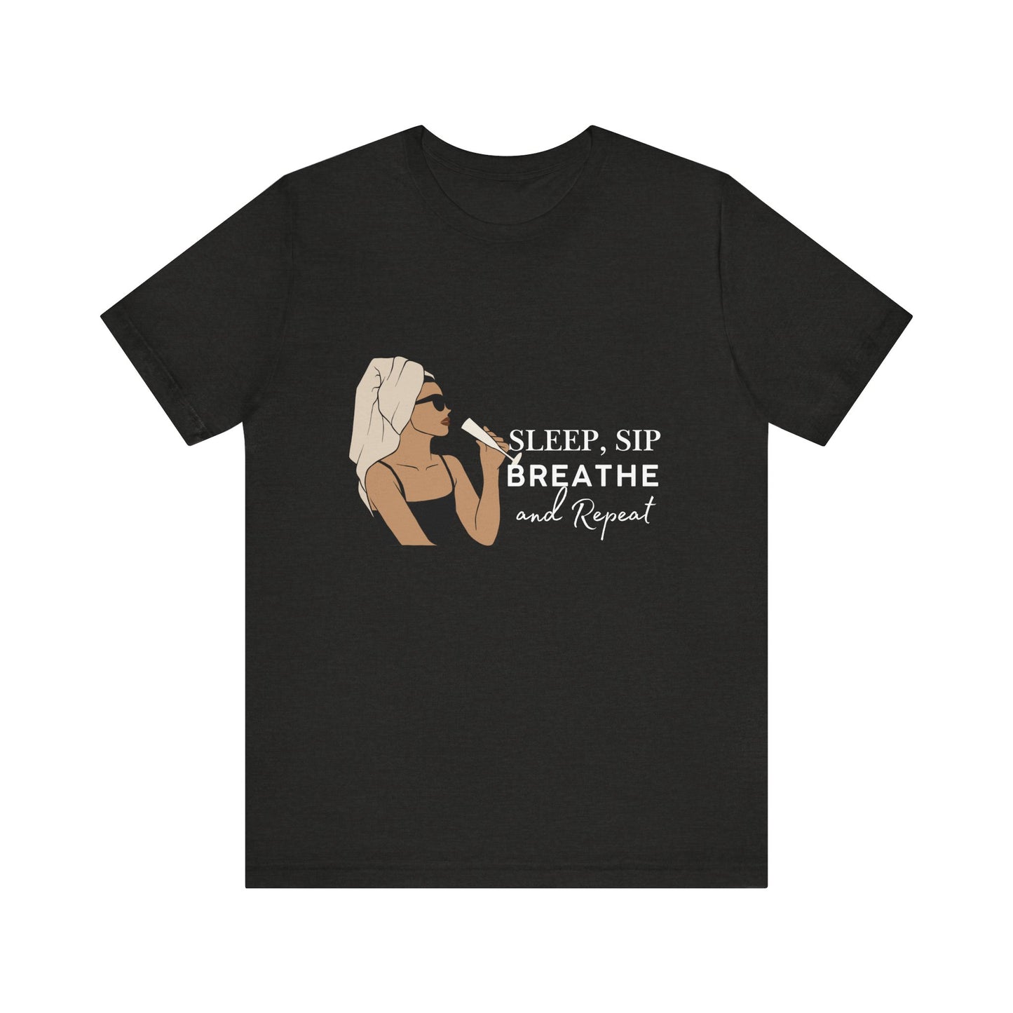 Girl's Sleep & Sip Tee, Relaxation Shirt, Fashionable Weekend Top, Gift for Her, Cozy Lounge Tee, Inspirational Daily Wear
