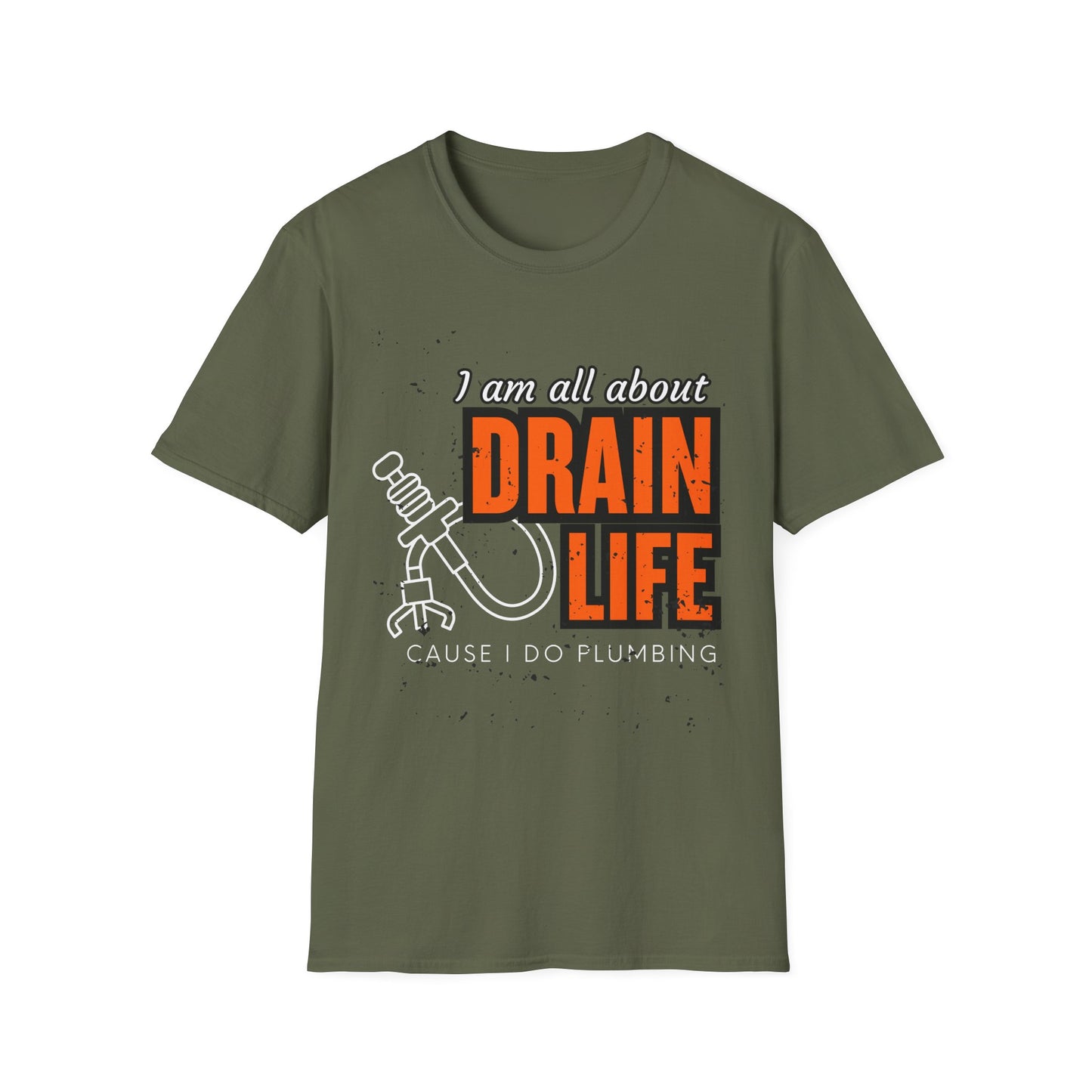 Plumber Drain Life Unisex Softstyle T-Shirt, Funny T-Shirt for Pump Enthusiasts, Cool Casual Wear, Quirky Graphic Tee
