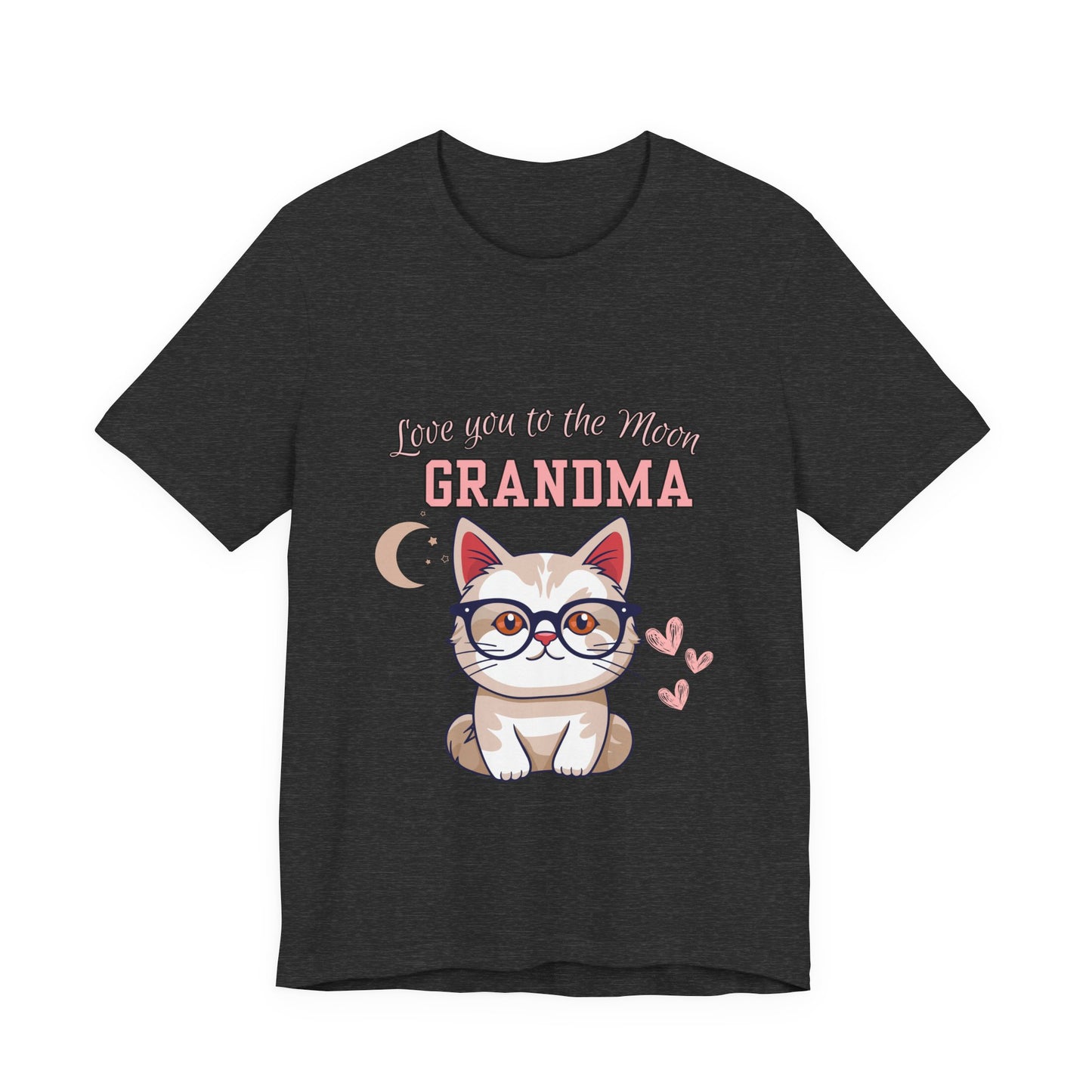 Love You to the Moon Grandma Cat Tee, Cute Cat Shirt, Gift for Grandma, Birthday Tee, Grandparent Gift, Funny Cat T-Shirt