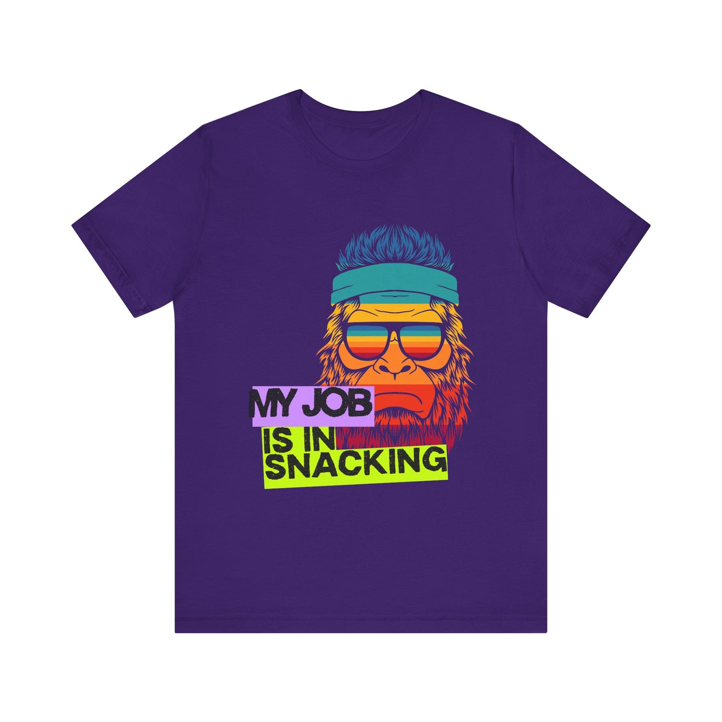 Funny Snack Lover Tee, Humorous Gift for Foodies, Unisex Graphic Shirt, Job in Snacking T-Shirt, Quirky Apparel for All Occasions, Gamer Tee