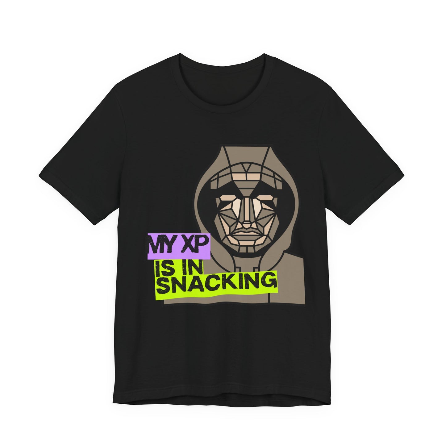 Snack Gaming Short Sleeve Tee, Funny Gamer T-Shirt, Gift for Gamers, Casual Wear, Snack Lover Tee, Unique Graphic Tee