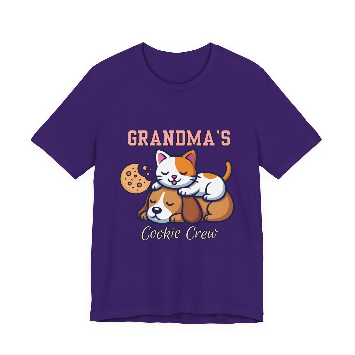 Cute Cat & Dog Grandma's Cookie Crew Tee - Pet Lovers Shirt, Animal Lover Gift, Funny Cat Tee, Family Reunion, Birthday Gift