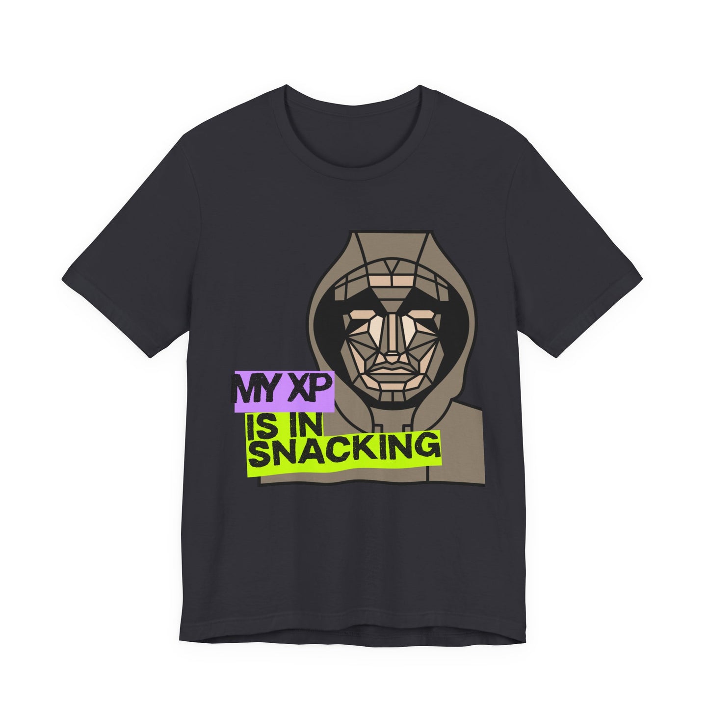 Snack Gaming Short Sleeve Tee, Funny Gamer T-Shirt, Gift for Gamers, Casual Wear, Snack Lover Tee, Unique Graphic Tee