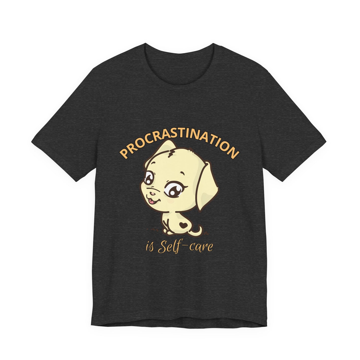 Procrastination is Self-Care Tee, Unisex Fashion T-Shirt, Cute Dog Graphic Tee, Relaxation Gift, Daily Comfort Top