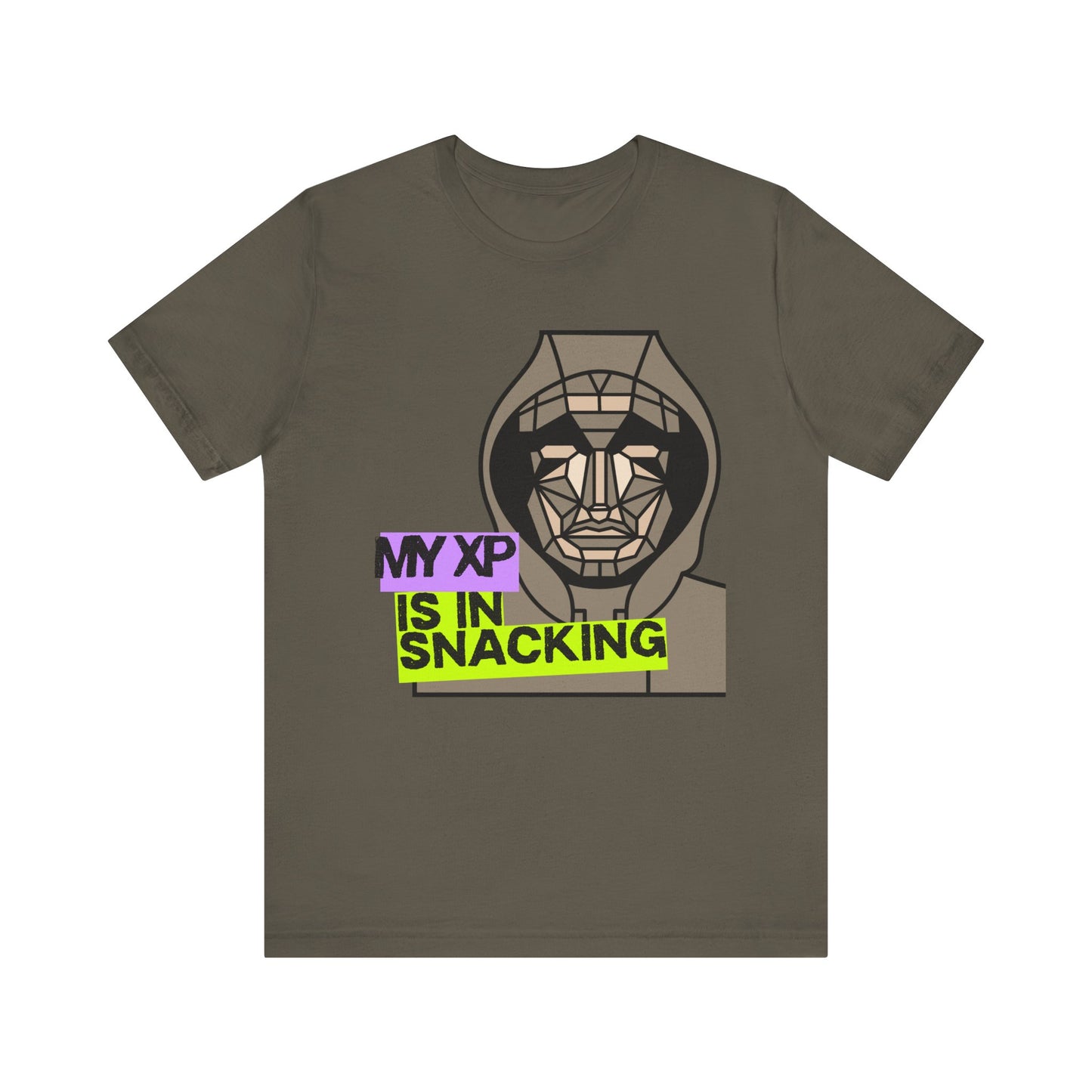 Snack Gaming Short Sleeve Tee, Funny Gamer T-Shirt, Gift for Gamers, Casual Wear, Snack Lover Tee, Unique Graphic Tee