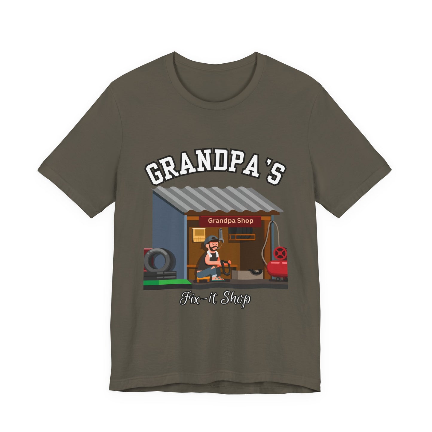 Grandpa's Fix-It Shop T-Shirt, Unisex Tee, Gift for Grandfather, Father's Day Gift, Mechanic Shirt, Family Humor Shirt