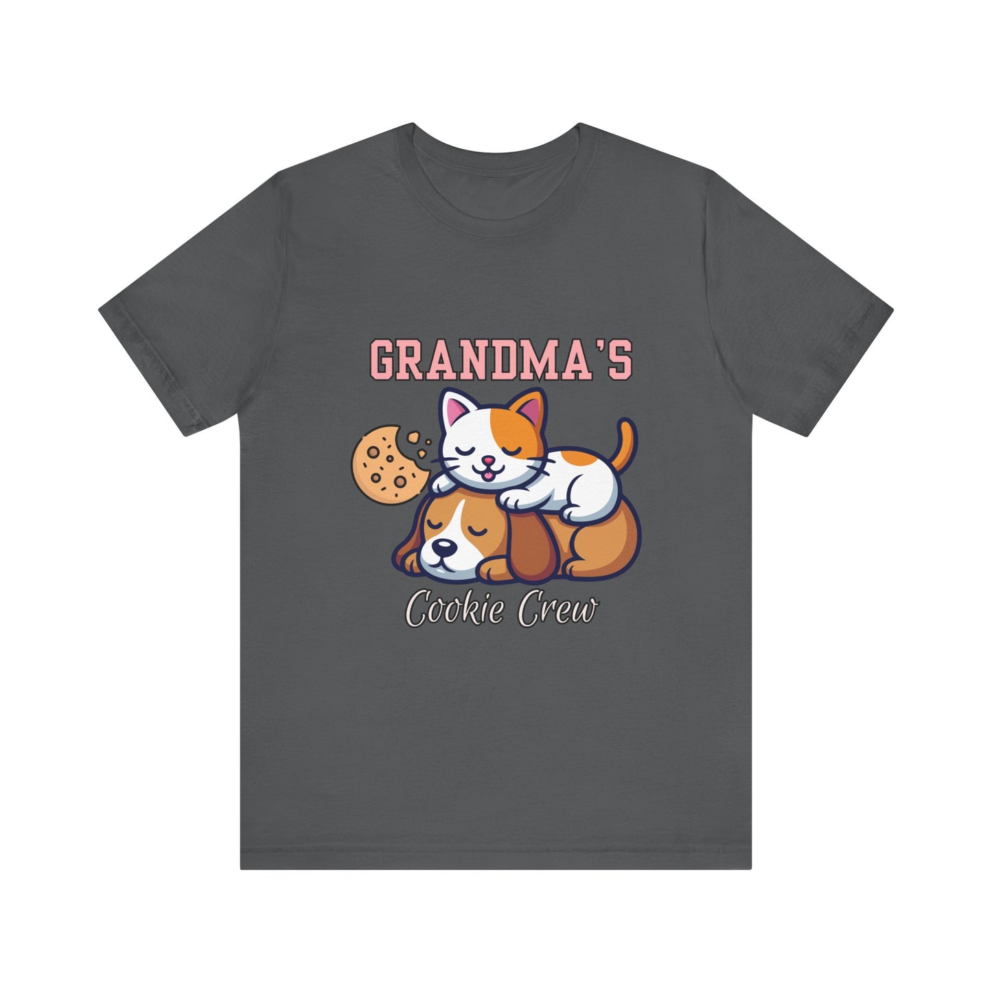 Cute Cat & Dog Grandma's Cookie Crew Tee - Pet Lovers Shirt, Animal Lover Gift, Funny Cat Tee, Family Reunion, Birthday Gift