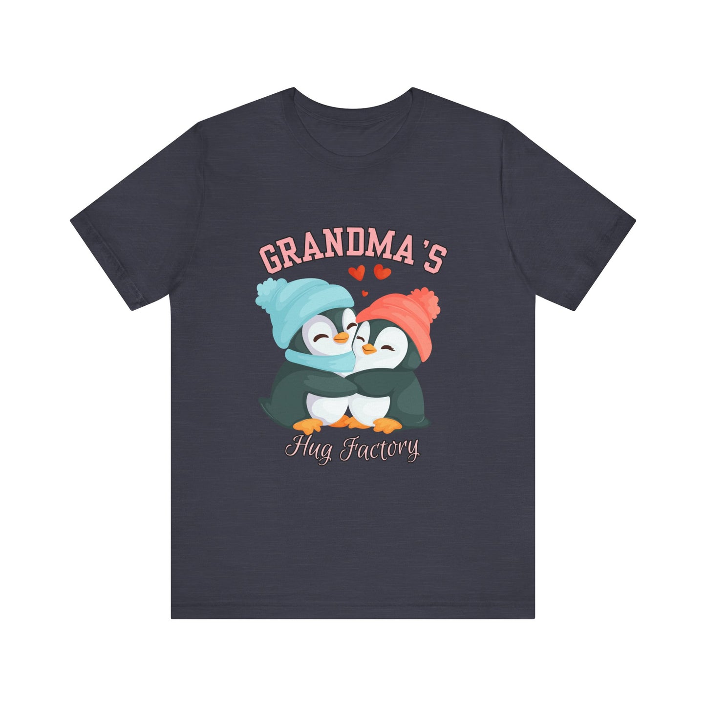 Grandma's Hug Factory T-Shirt, Cute Penguin Tee, Gift for Grandma, Family Reunion Shirt, Mother's Day Gift, Cozy Casual Wear