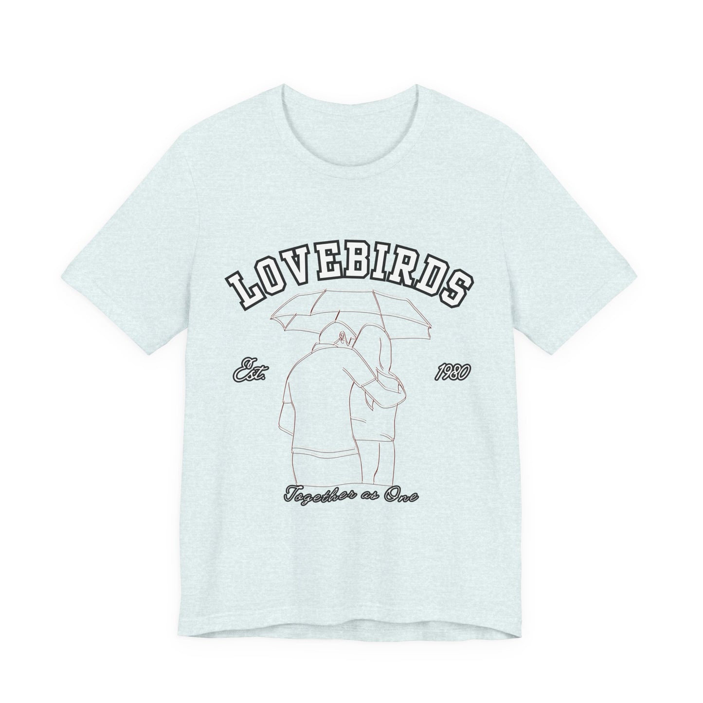 Lovebirds Unisex T-Shirt, Romantic Tee for Couples, Anniversary Gift, Valentine's Day Apparel, Gift for Her/Him, Cute Casual Wear