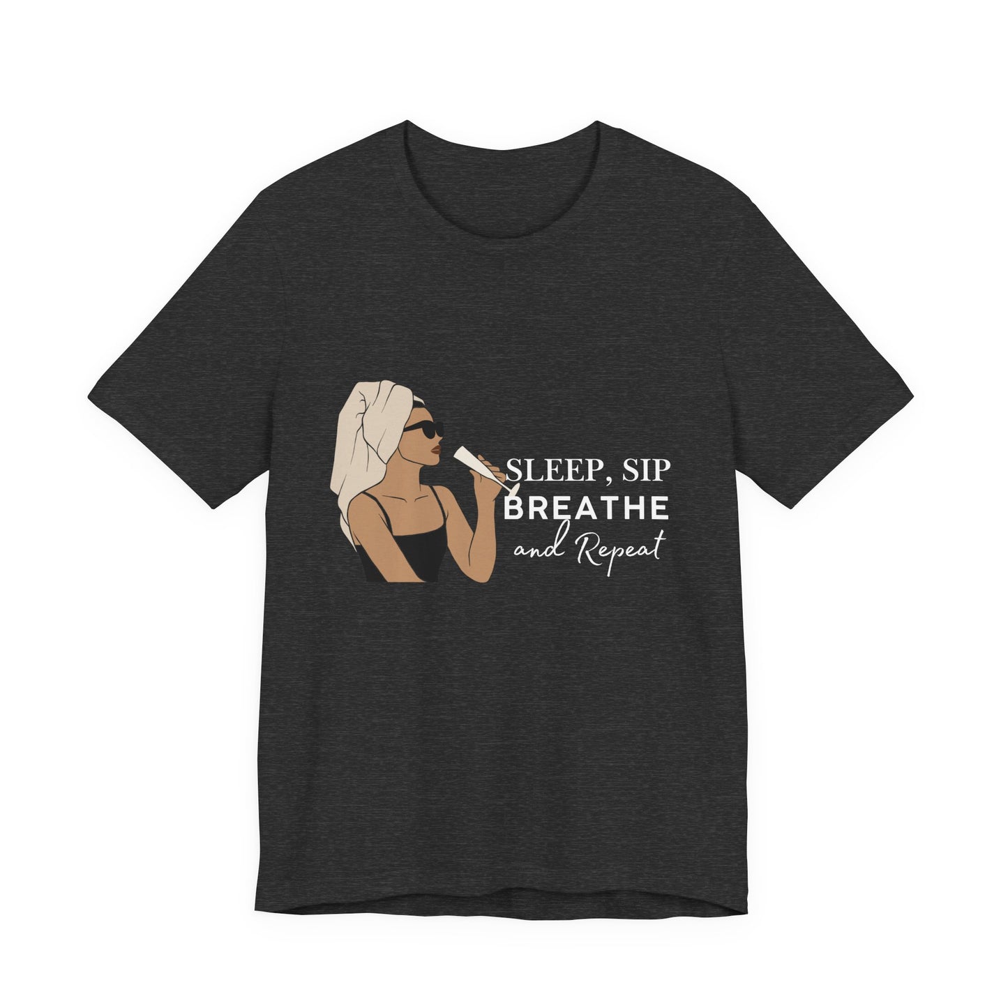 Girl's Sleep & Sip Tee, Relaxation Shirt, Fashionable Weekend Top, Gift for Her, Cozy Lounge Tee, Inspirational Daily Wear