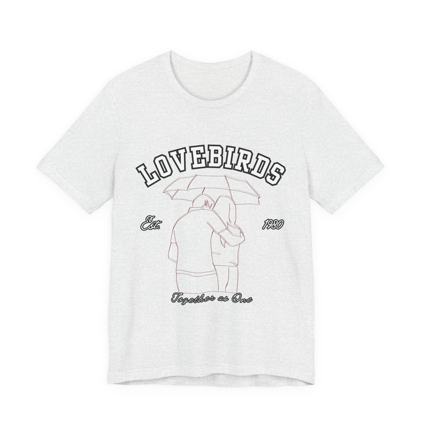 Lovebirds Unisex T-Shirt, Romantic Tee for Couples, Anniversary Gift, Valentine's Day Apparel, Gift for Her/Him, Cute Casual Wear