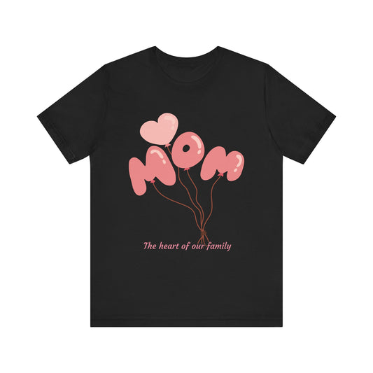 Mom Balloon Graphic Tee, Mother's Day Gift, Family Love Shirt, Cute Mom T-Shirt, Heartfelt Gift for Moms
