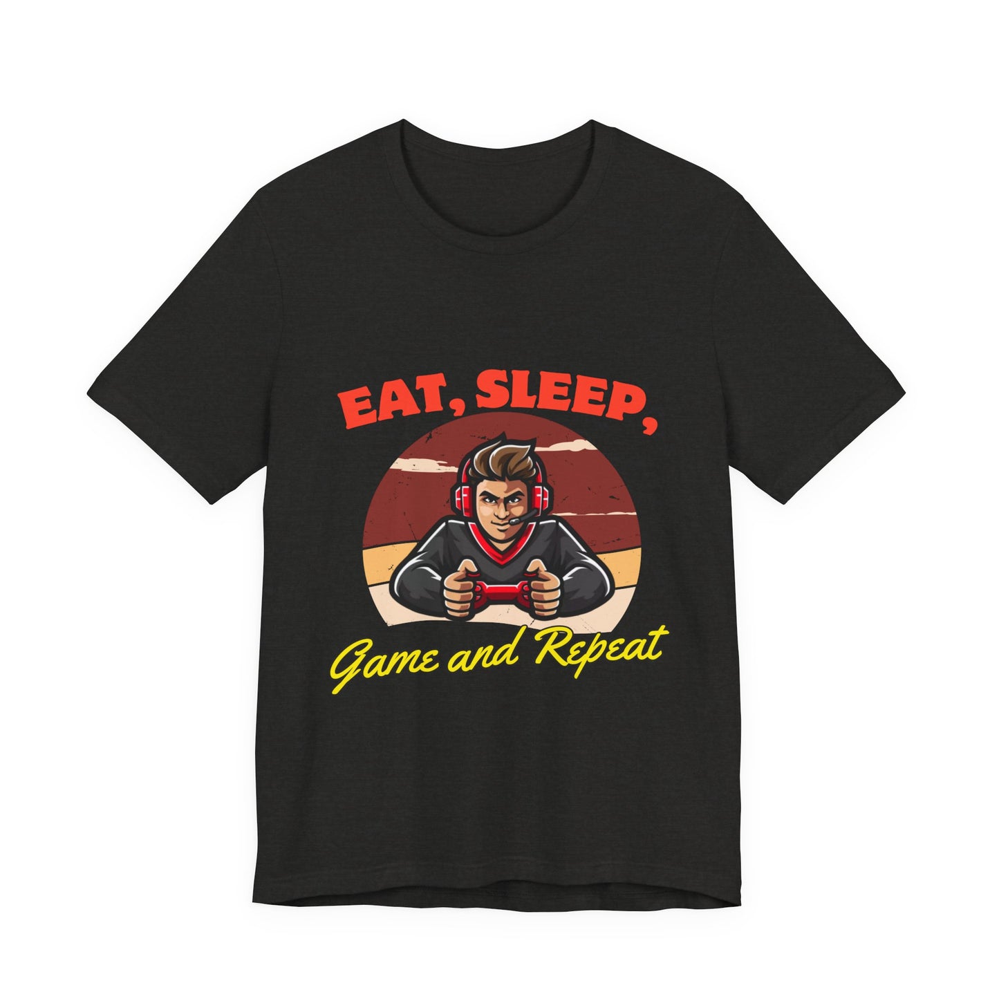 Gamer Lifestyle Tee - Eat, Sleep, Game & Repeat, Perfect for Gamers, Birthday Gift, Casual Wear, Gamer Apparel, Gaming Merchandise