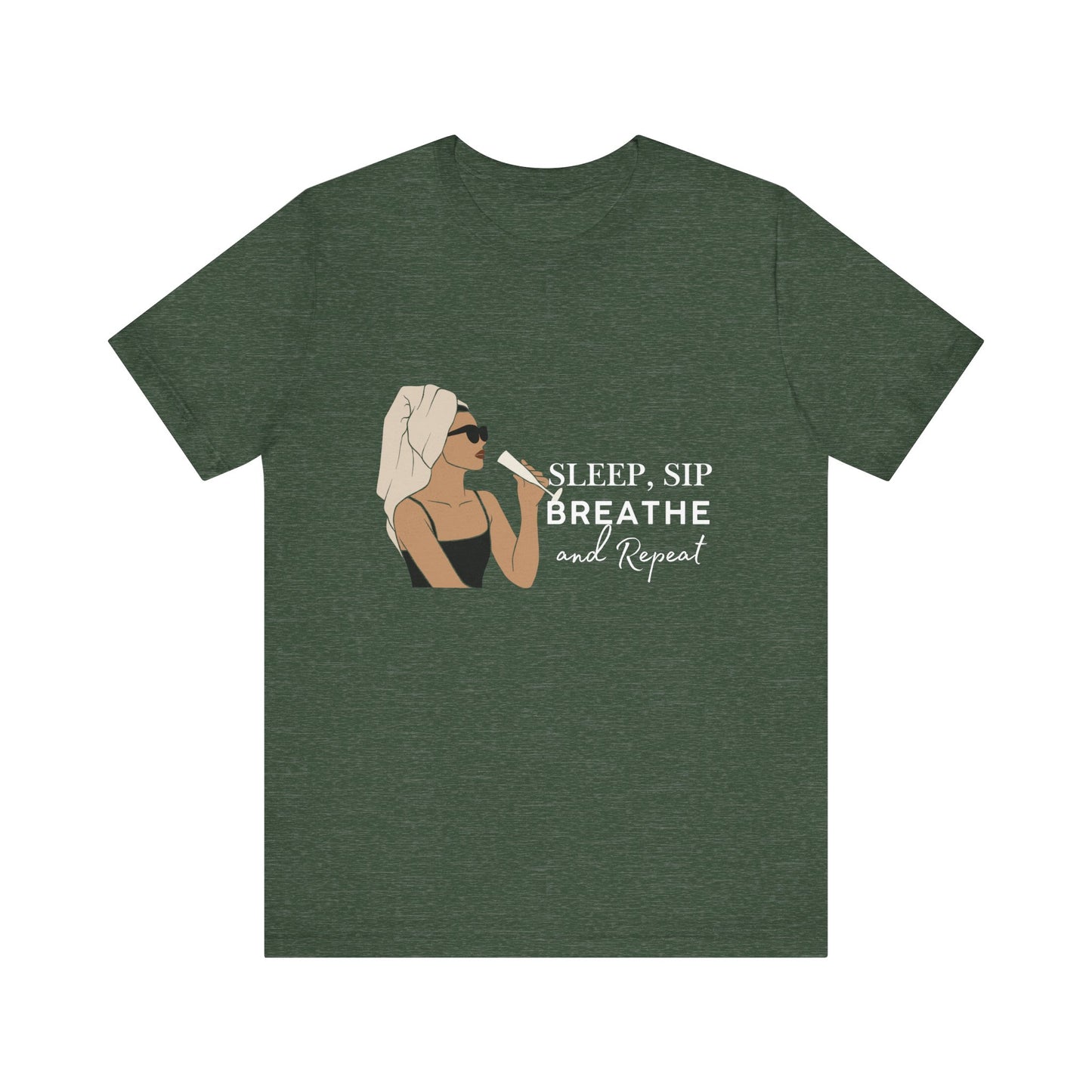 Girl's Sleep & Sip Tee, Relaxation Shirt, Fashionable Weekend Top, Gift for Her, Cozy Lounge Tee, Inspirational Daily Wear