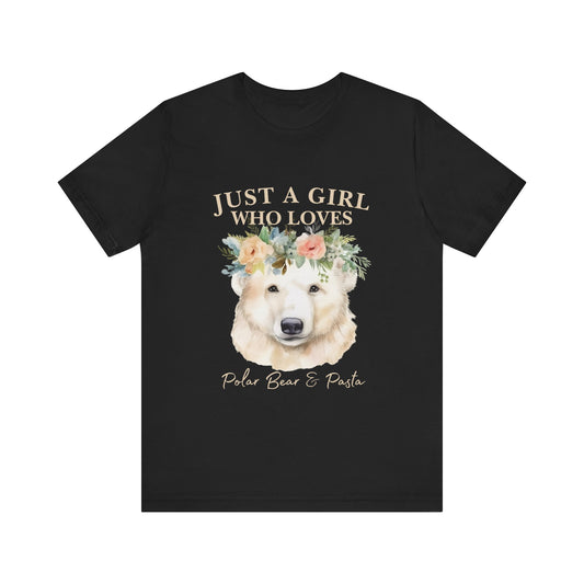 Just a Girl Who Loves Polar Bears Tee, Cute Animal Lover Gift, Nature Tee, Casual Wear, Eco-friendly Shirt, Pet Lover Apparel