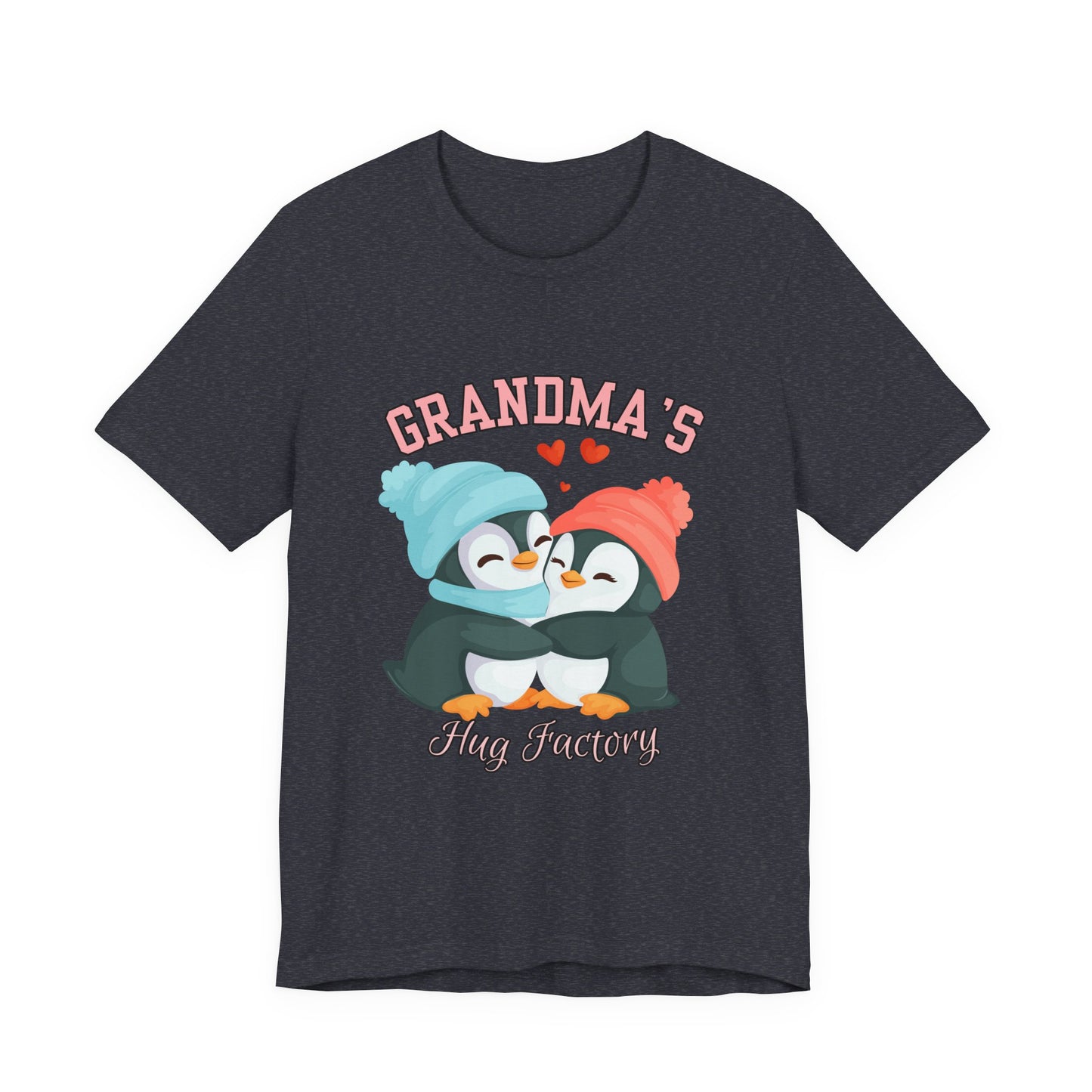 Grandma's Hug Factory T-Shirt, Cute Penguin Tee, Gift for Grandma, Family Reunion Shirt, Mother's Day Gift, Cozy Casual Wear
