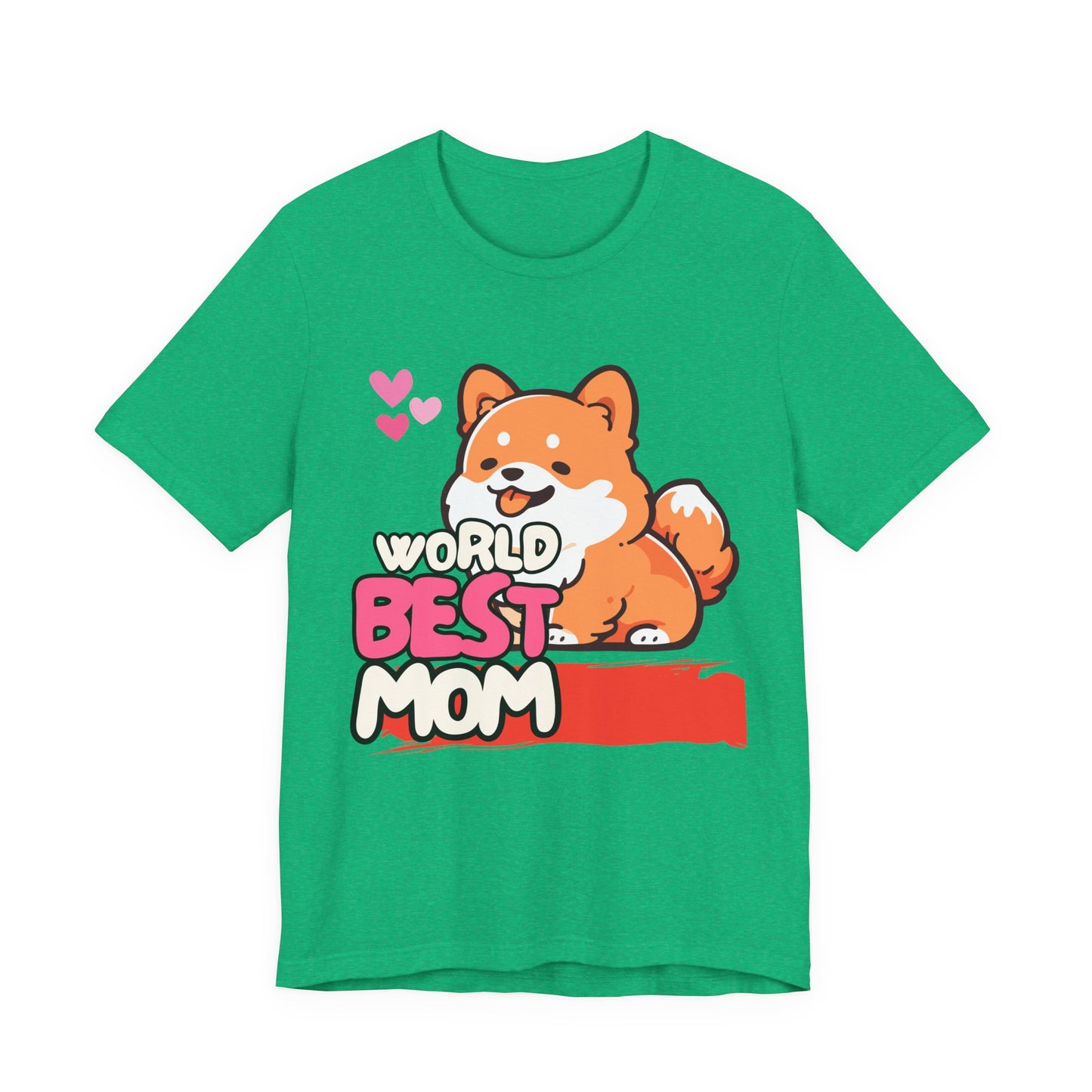 World's Best Mom Tee - Unisex Jersey Short Sleeve Shirt, Gift for Mother's Day, Cute Dog Design, Perfect for Moms, Gifts for Her