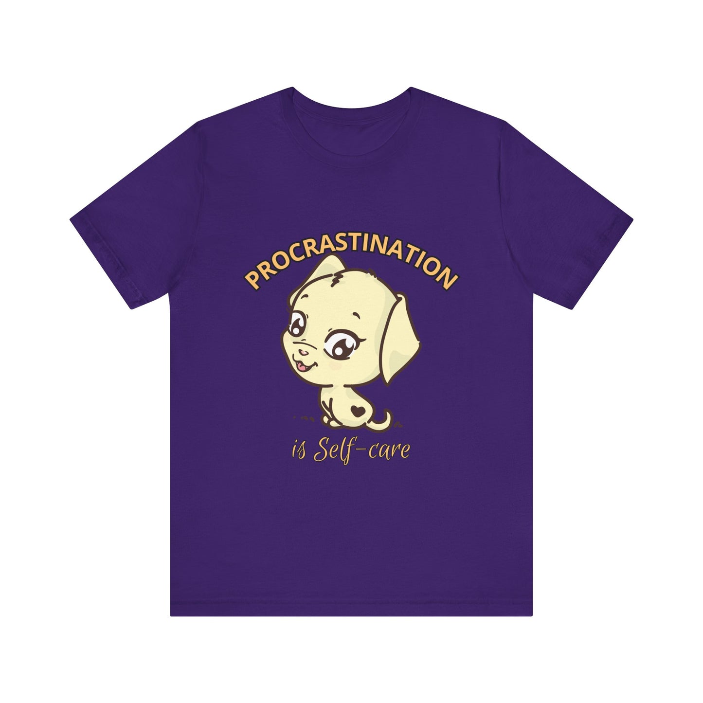 Procrastination is Self-Care Tee, Unisex Fashion T-Shirt, Cute Dog Graphic Tee, Relaxation Gift, Daily Comfort Top