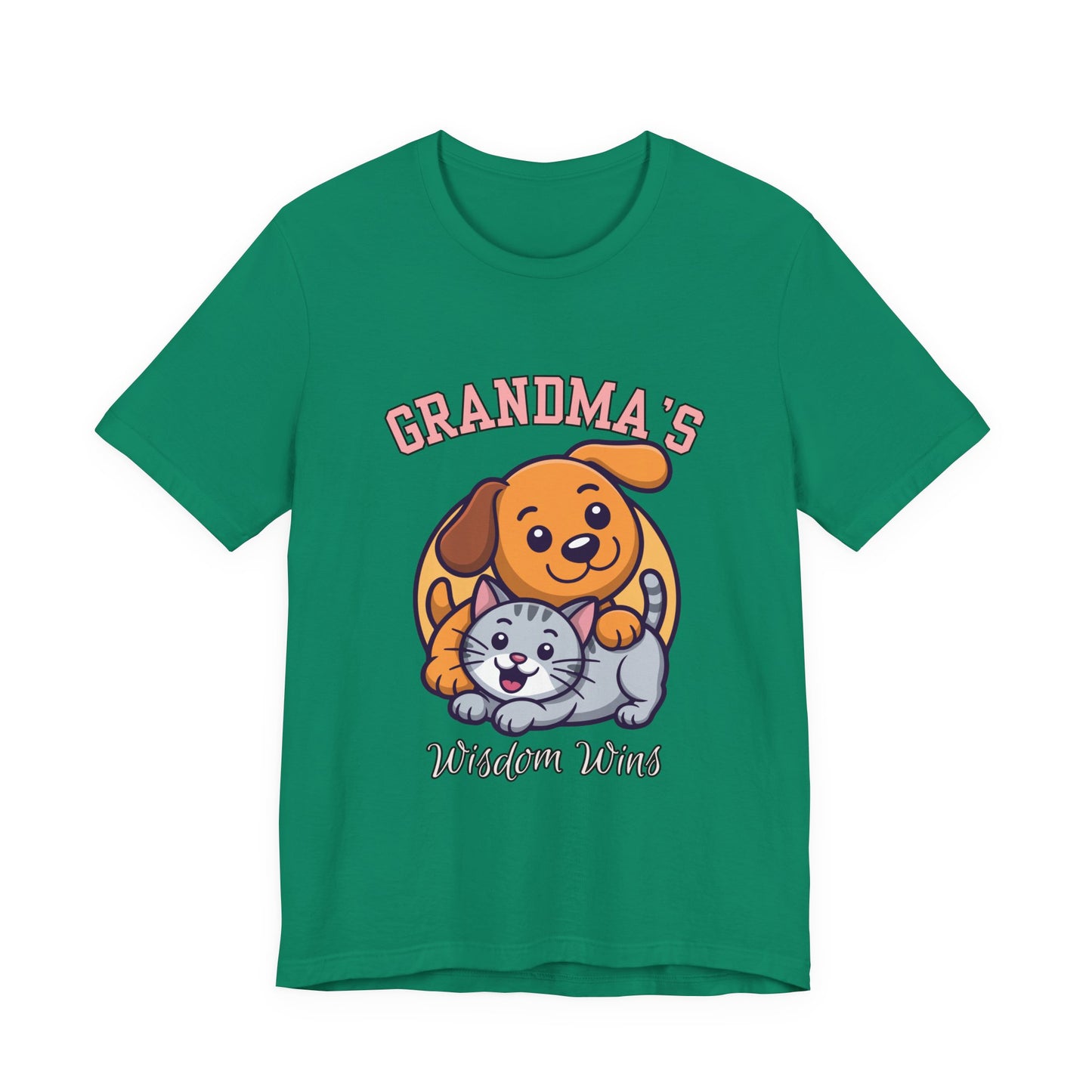 Grandma's Pet Love Tee - Cute Cat and Dog Design, Perfect Gift for Grandparents, Animal Lovers, Birthday, Family Gatherings, Casual Wear