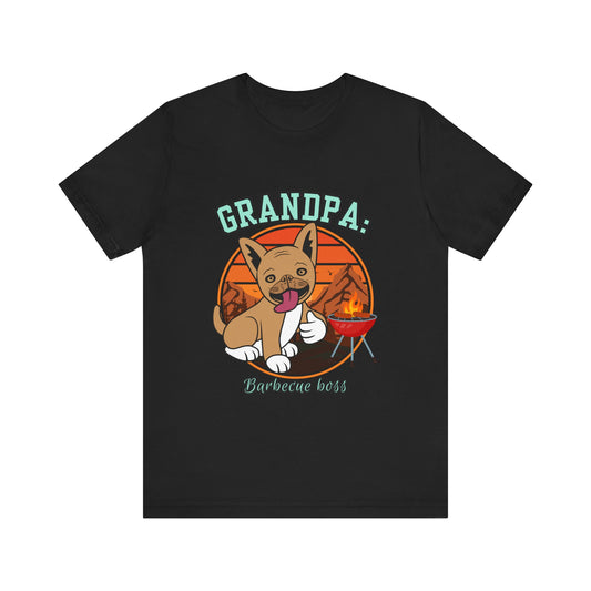 Funny Grandpa Barbecue Tee, Unisex Short Sleeve T-Shirt for Grill Masters, Gift for Father's Day, Dog Lovers, BBQ Parties, Casual Wear